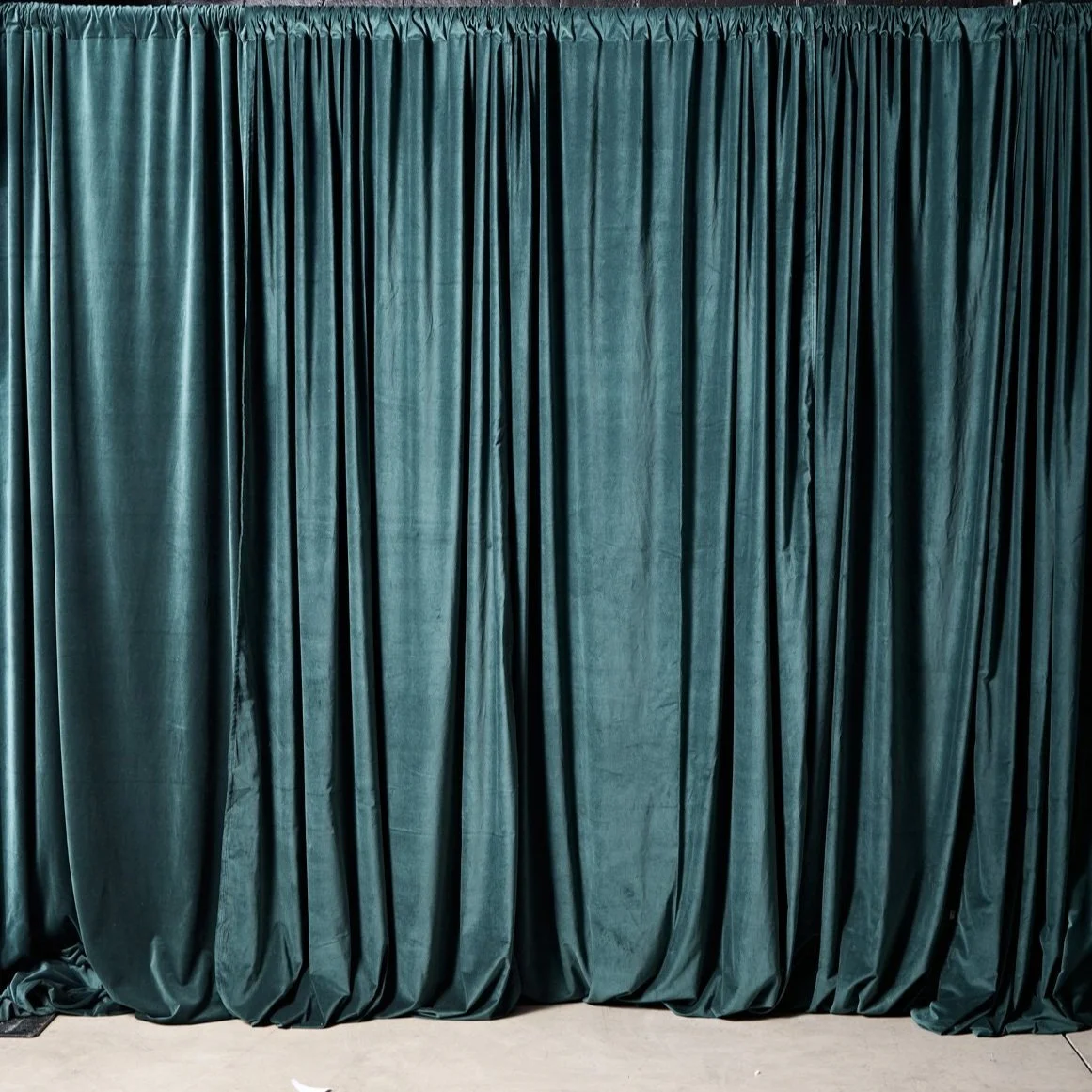 green velvet draping