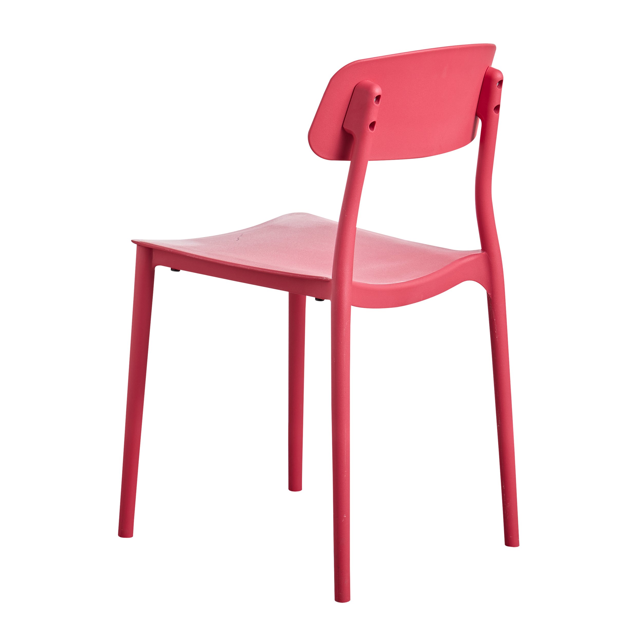 red dining plastic chair