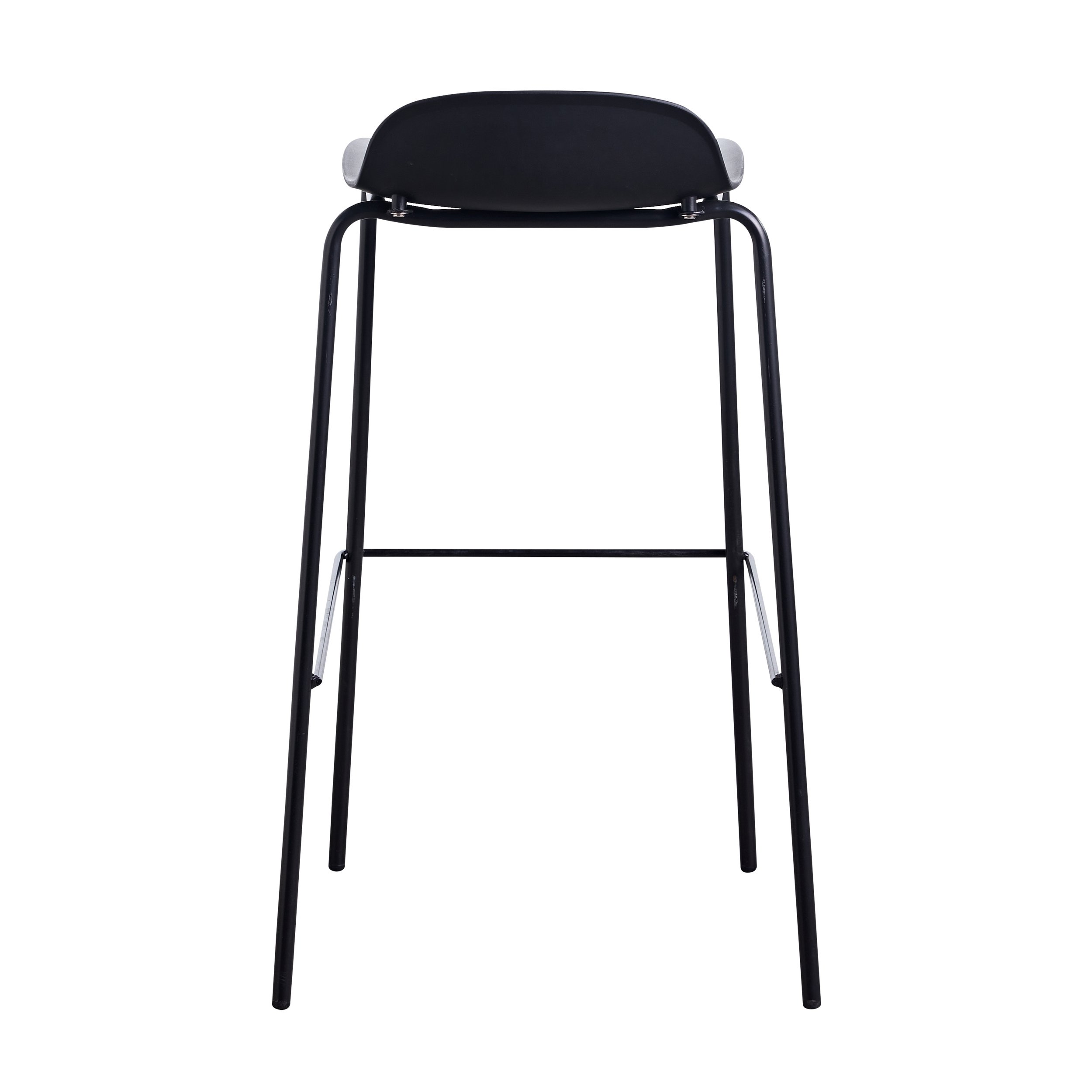 black plastic stool