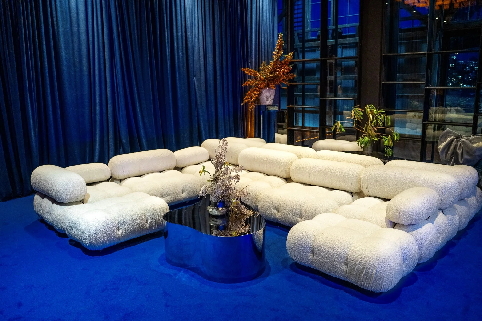 mirror coffee table hire