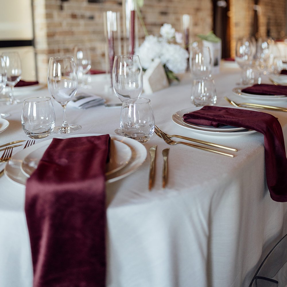 merlot velvet napkins