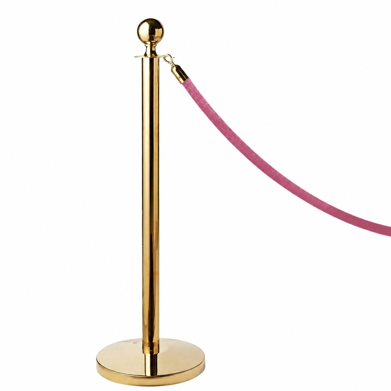 GOLD BOLLARD - PINK ROPE