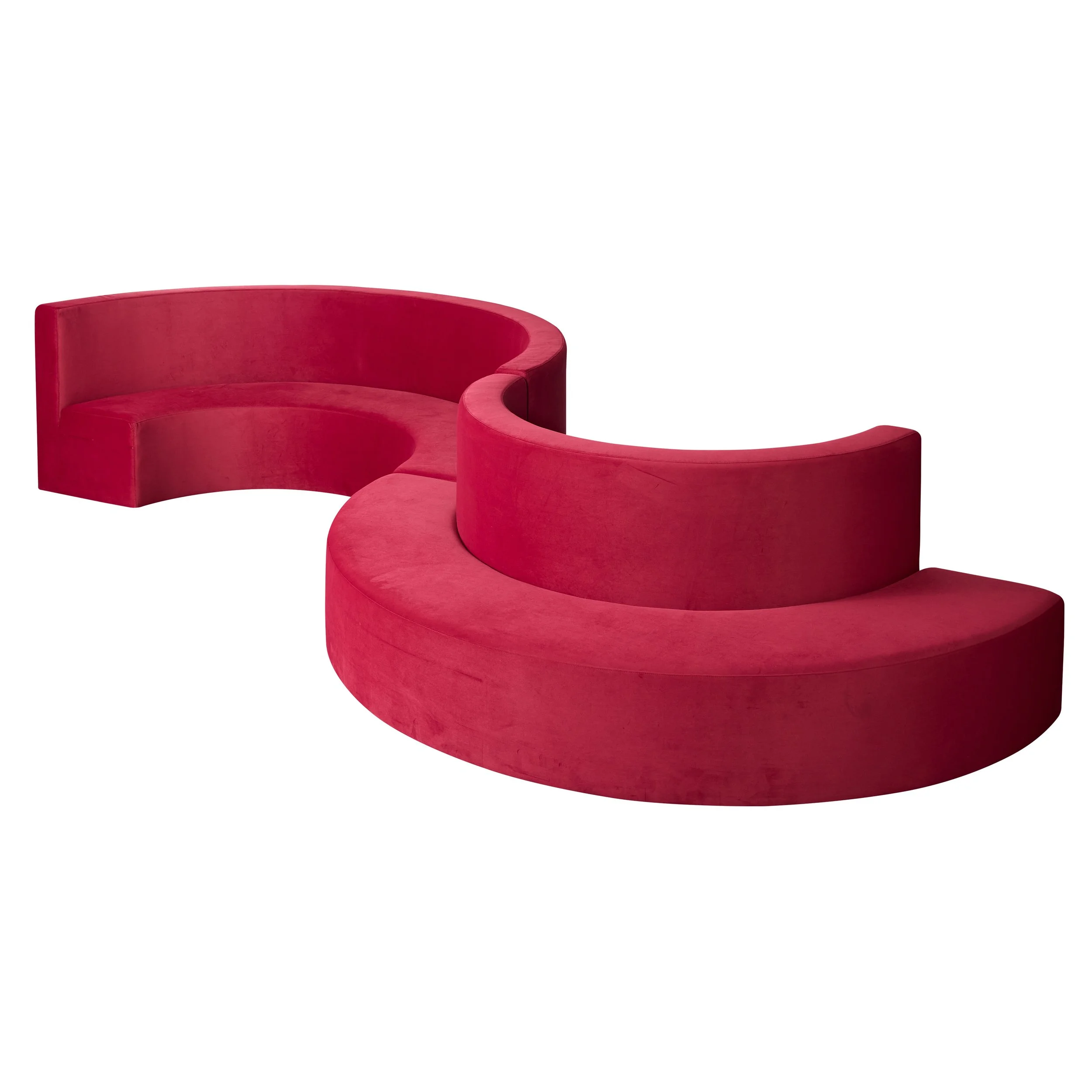 luxury merlot modular S shaped sofa perfect for luxury events stylish