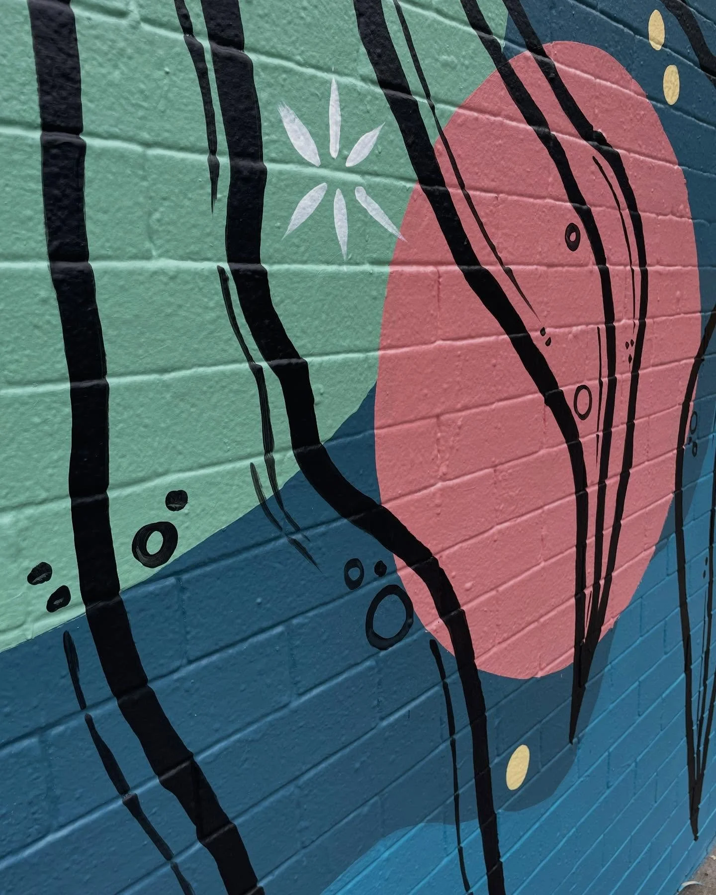 Surprise! Another beaut amenities block, painted for @charlessturtsa along the Linear Park trail at Canino Drive, Findon.

I am loving this one, the colours, the black leaves, the gentle but bold nature. Yum.

Thanks as always to Charles Sturt for su