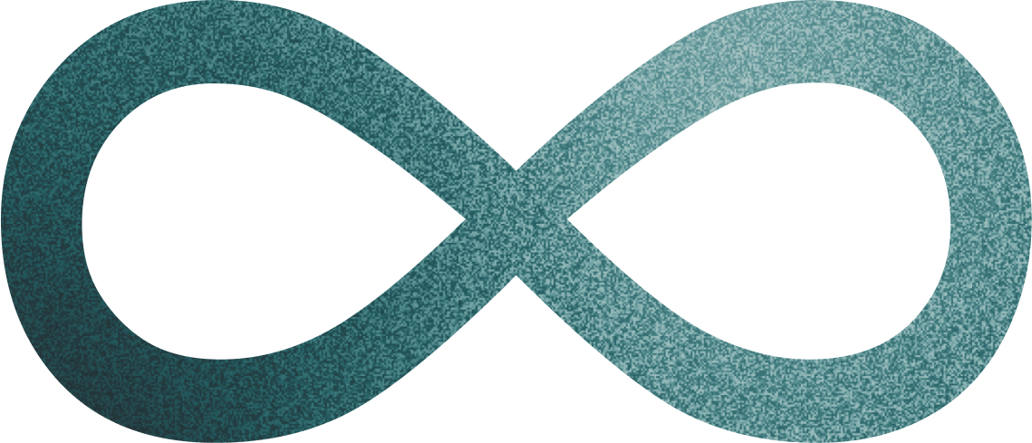 A metallic infinity symbol.