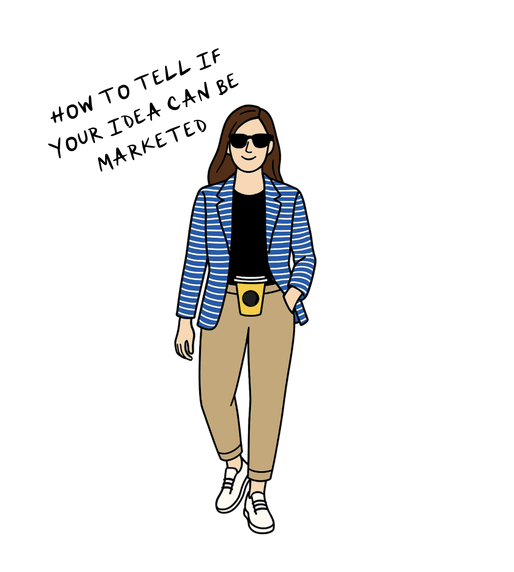 Illustration of a confident young entrepreneur with coffee, symbolizing BrandOn Media’s newsletter on how to validate and market your business idea