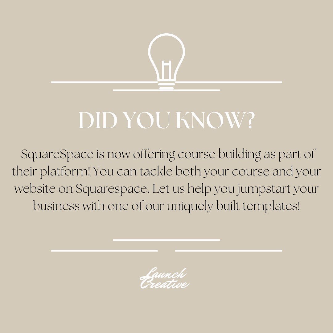 Did you know?💡 
Our team has built websites on pretty much every platform (Wordpress, Wix, Shopify, Kajabi, from scratch, you name it!) and time and again Squarespace delivers.  We believe that Squarespace is the easiest way for coaches, creatives, 