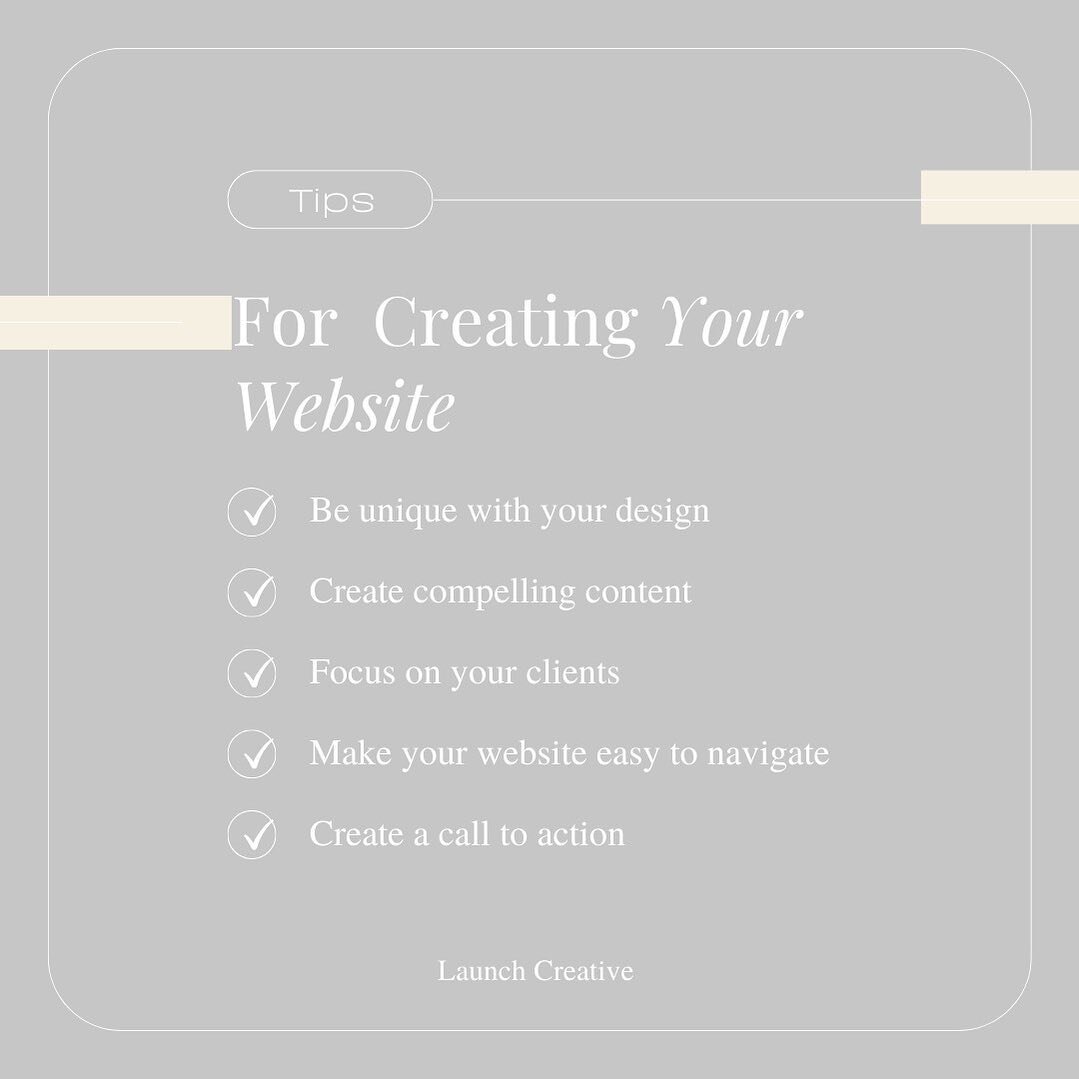 🌟 Elevate your online presence with these quick tips from launch creative. Don&rsquo;t forget to check out our pre-designed website templates by clicking the link in our bio! 

#websitedesign #smallbusinessowner #smallbusinesssupport #webdesign #squ