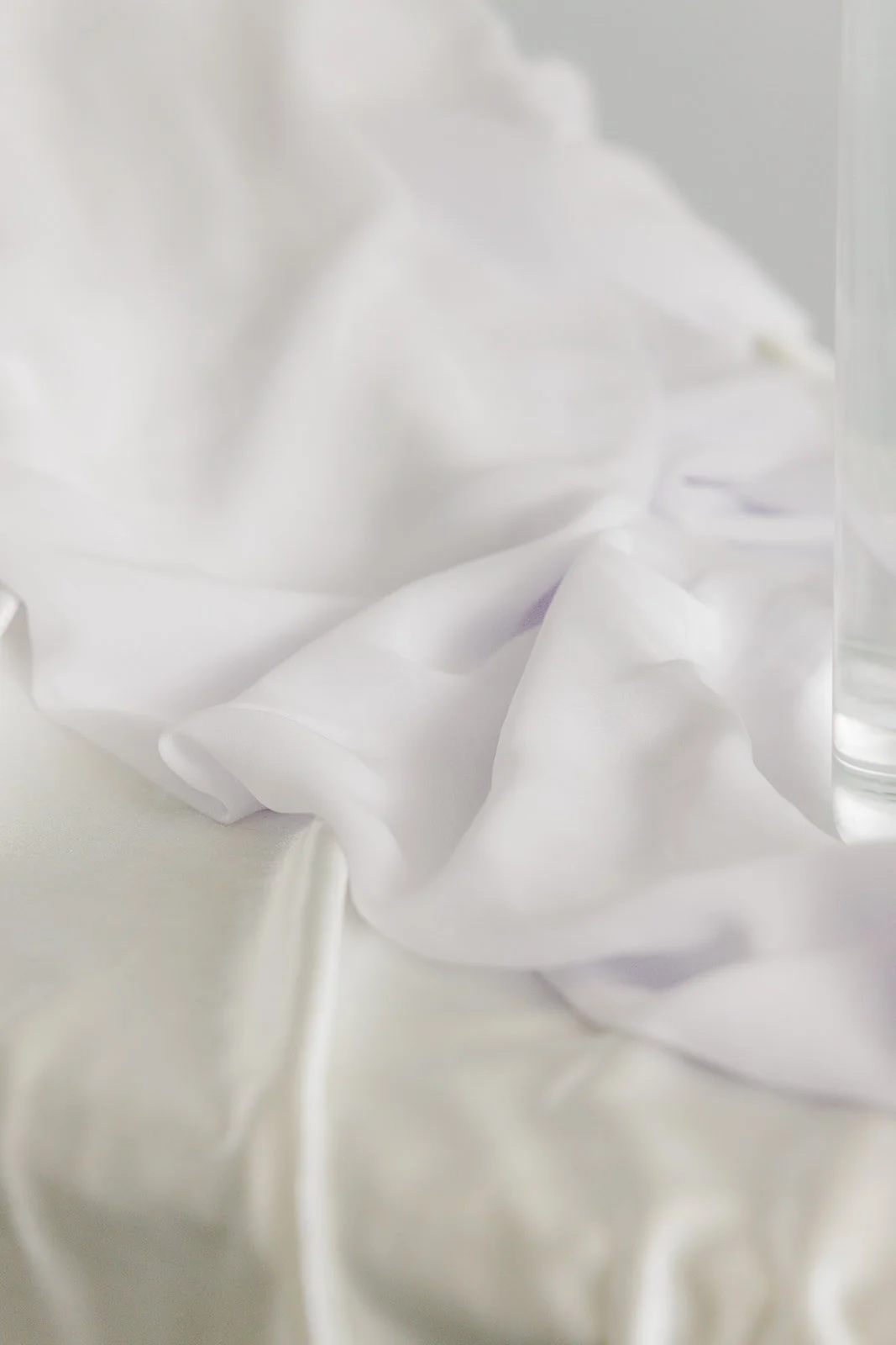 white chiffon table runner