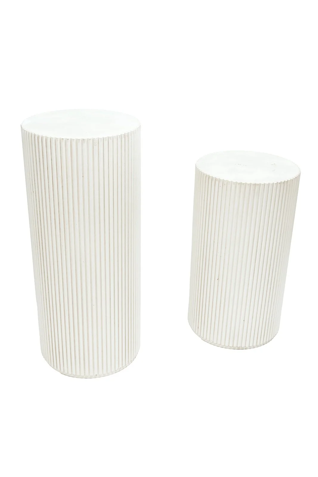 Ribbed White Plinths