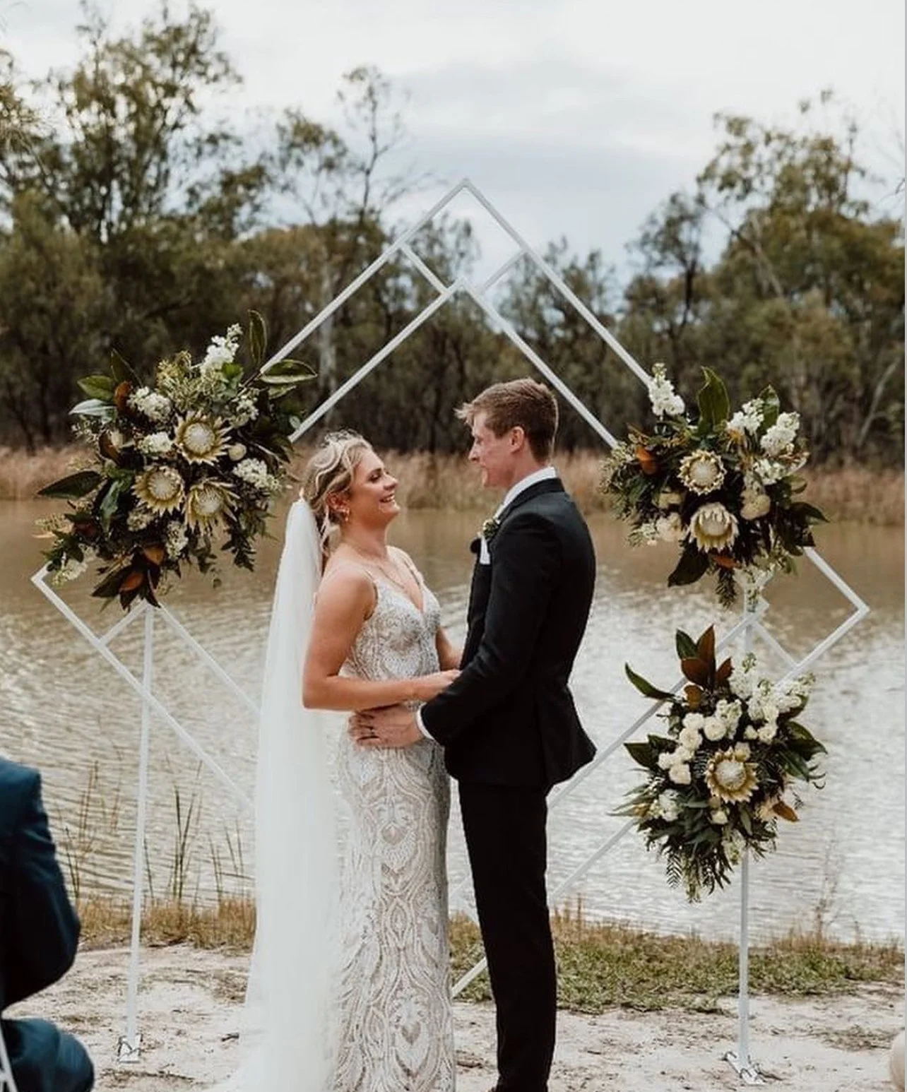 Diamond arbour frame