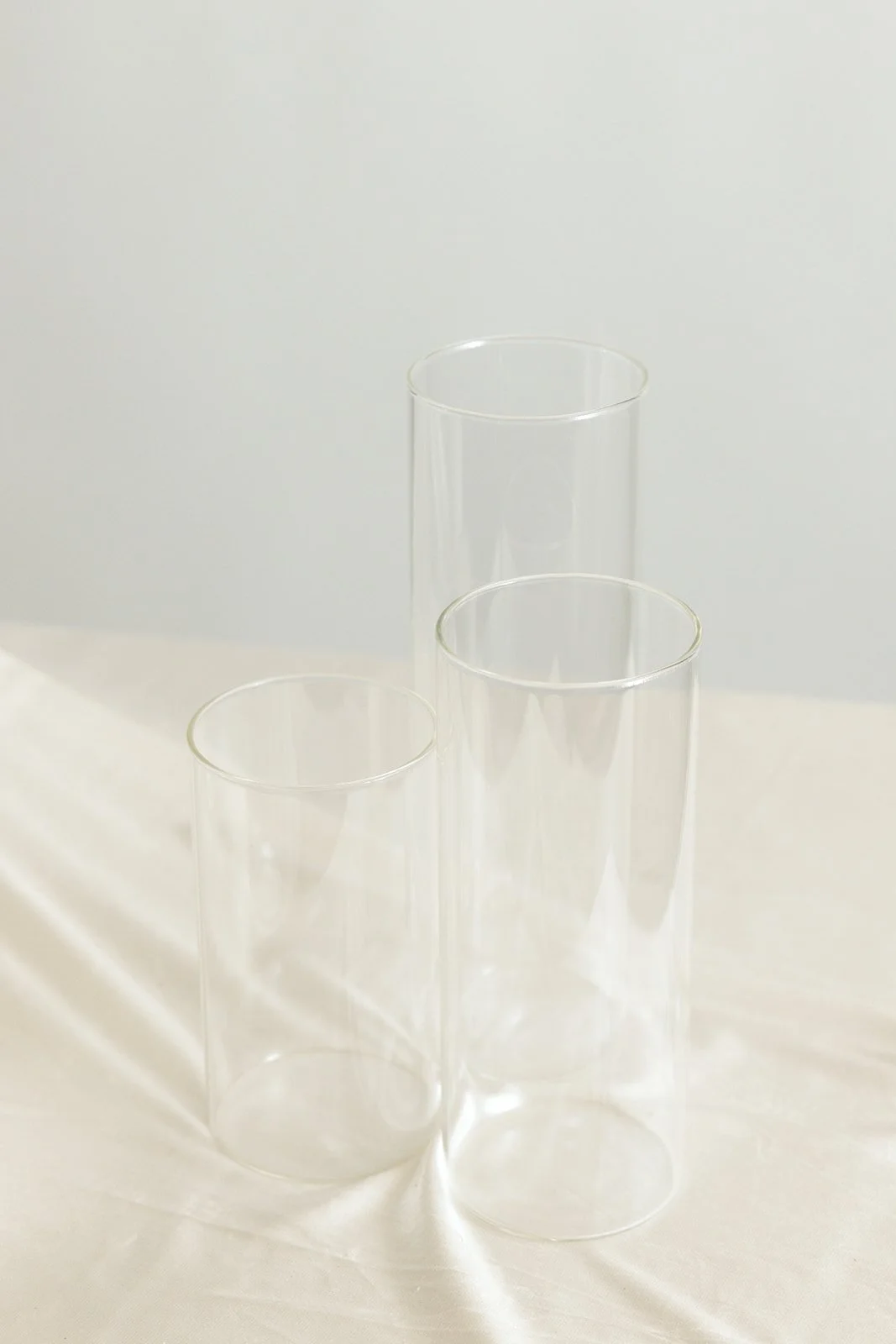 Glass pillar candle holders