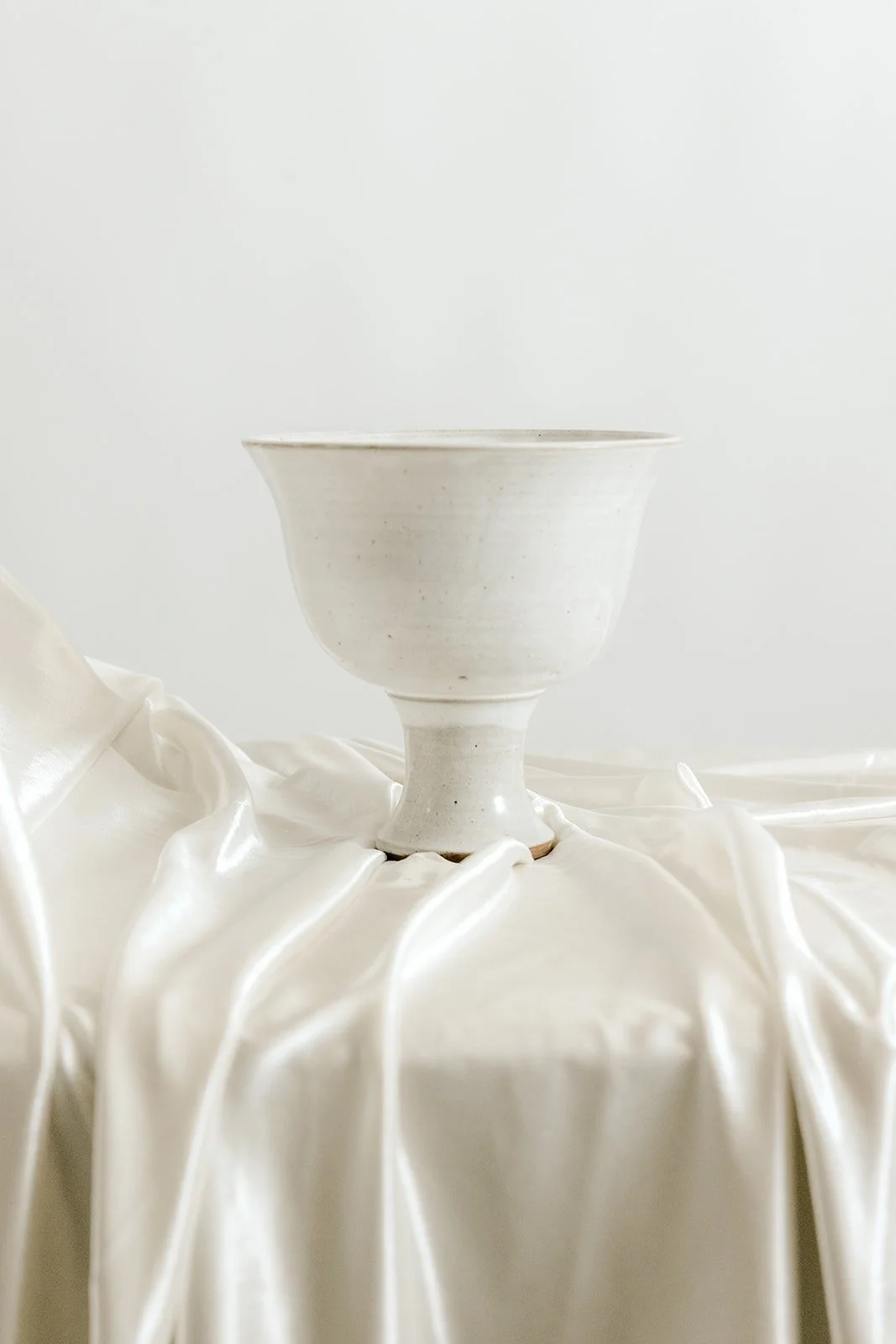 White glazed compote