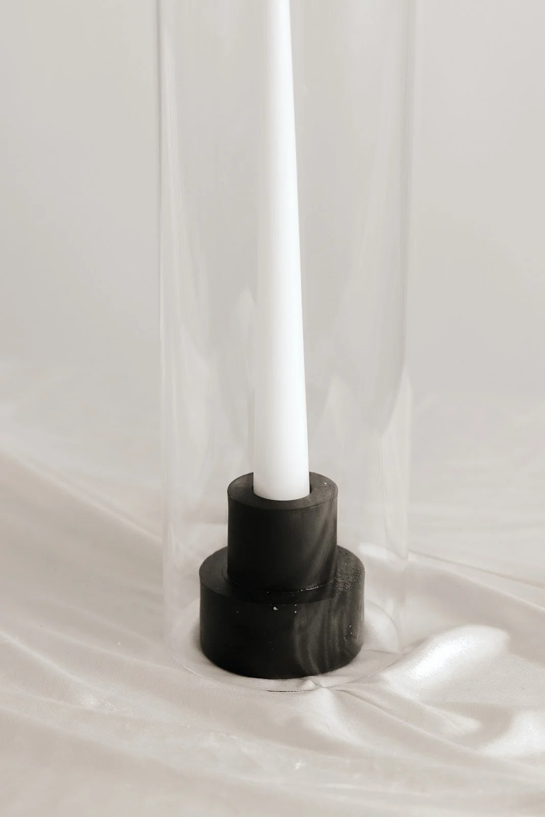 Black ceramic candle holders