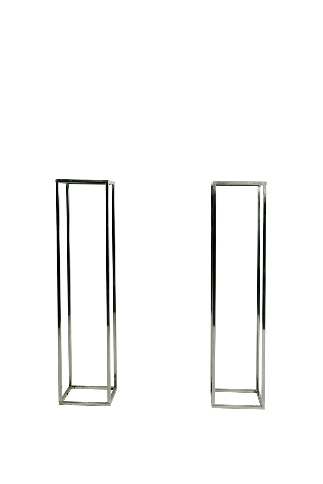 Black metal cage stands