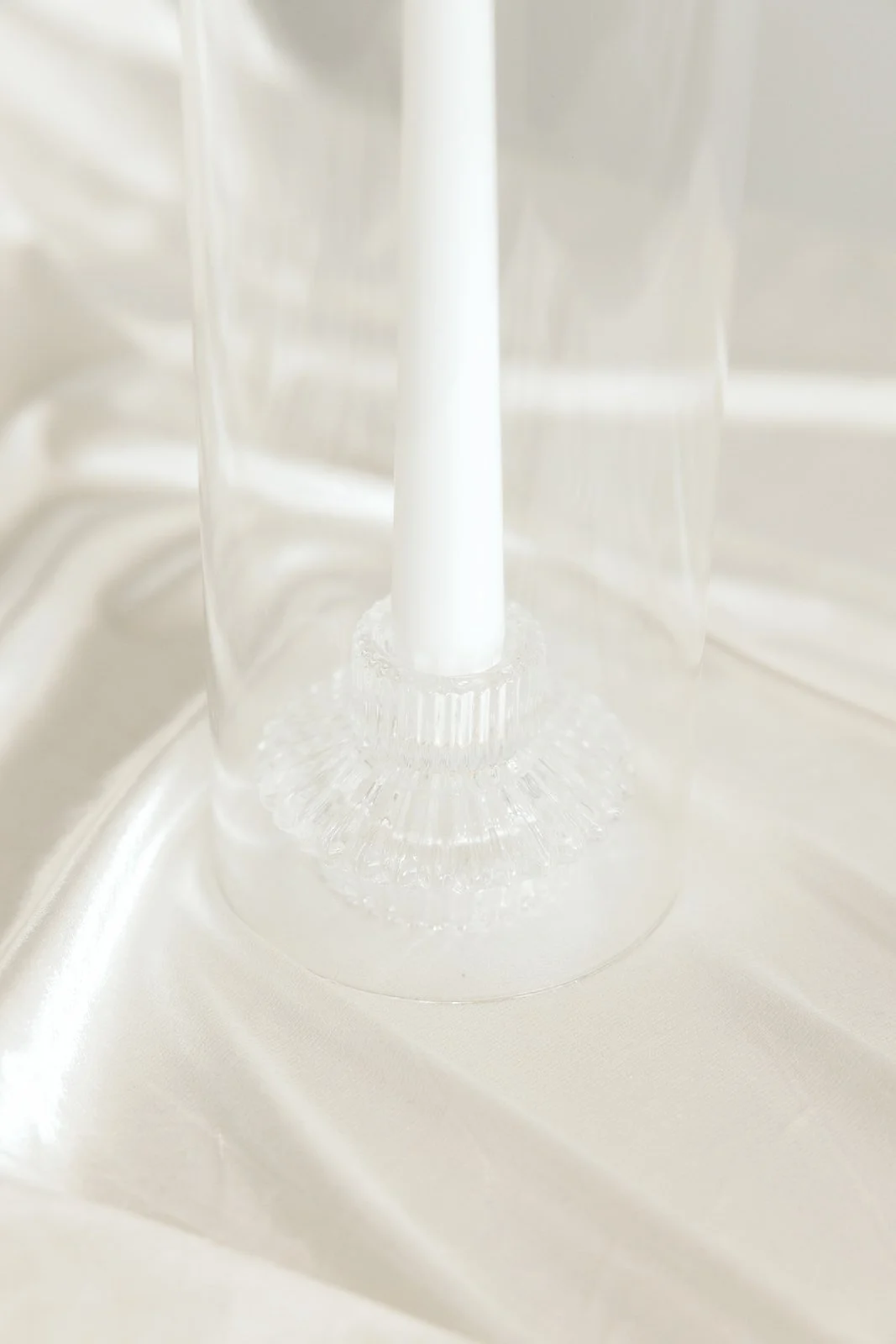 Clear glass candle sleeve