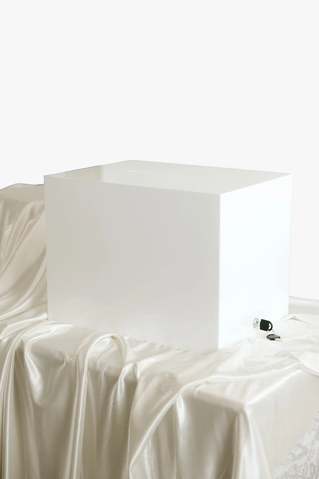 White lockable wishing well