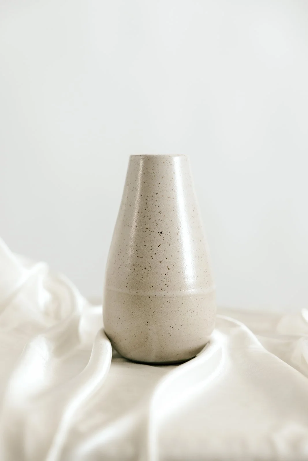 Cream hand thrown bud vase