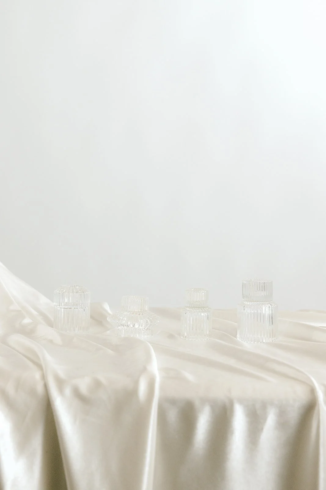 clear ribbed candle holders