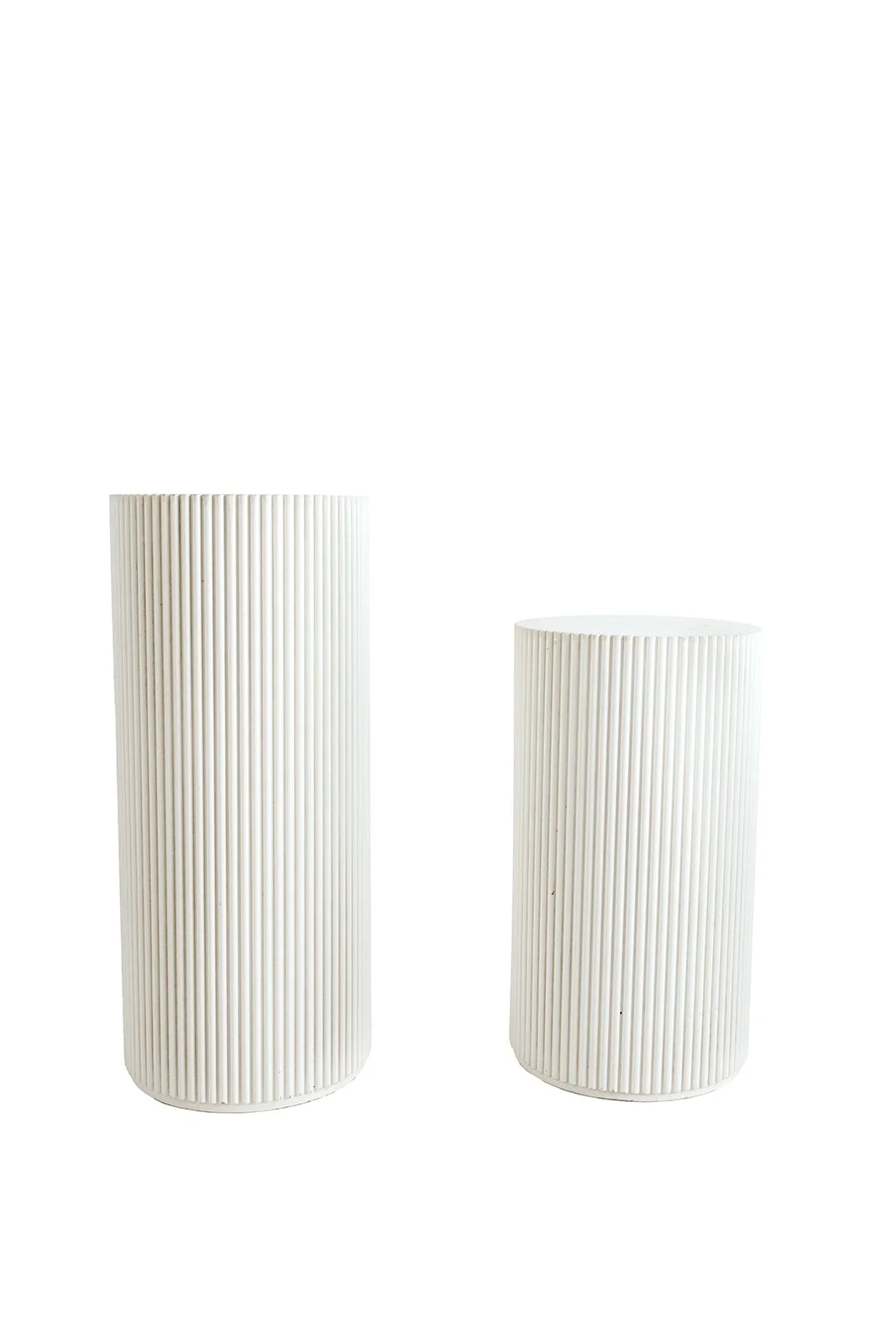 Ribbed White plinths