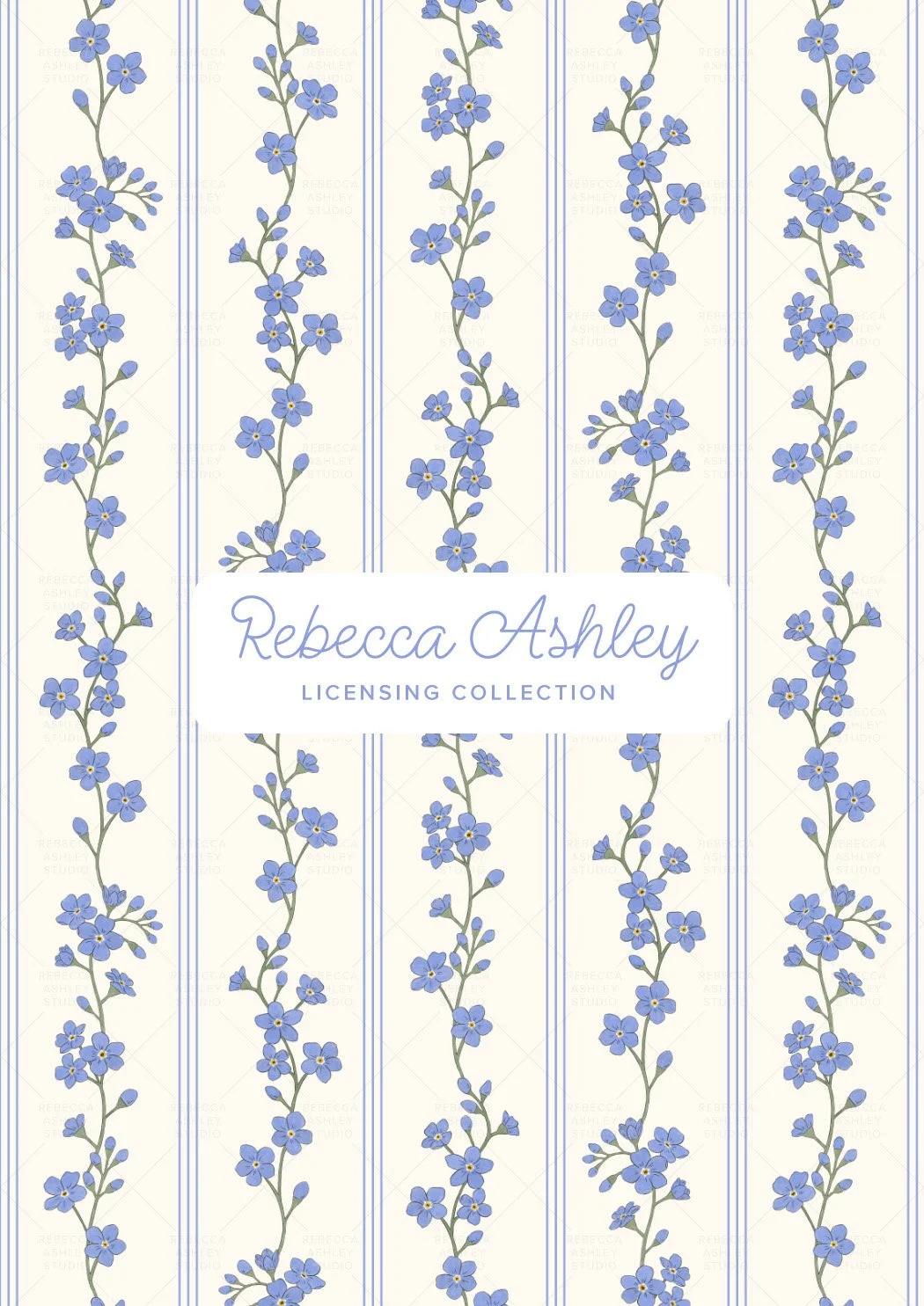 Forget Me Not Stripe | Repeat Pattern