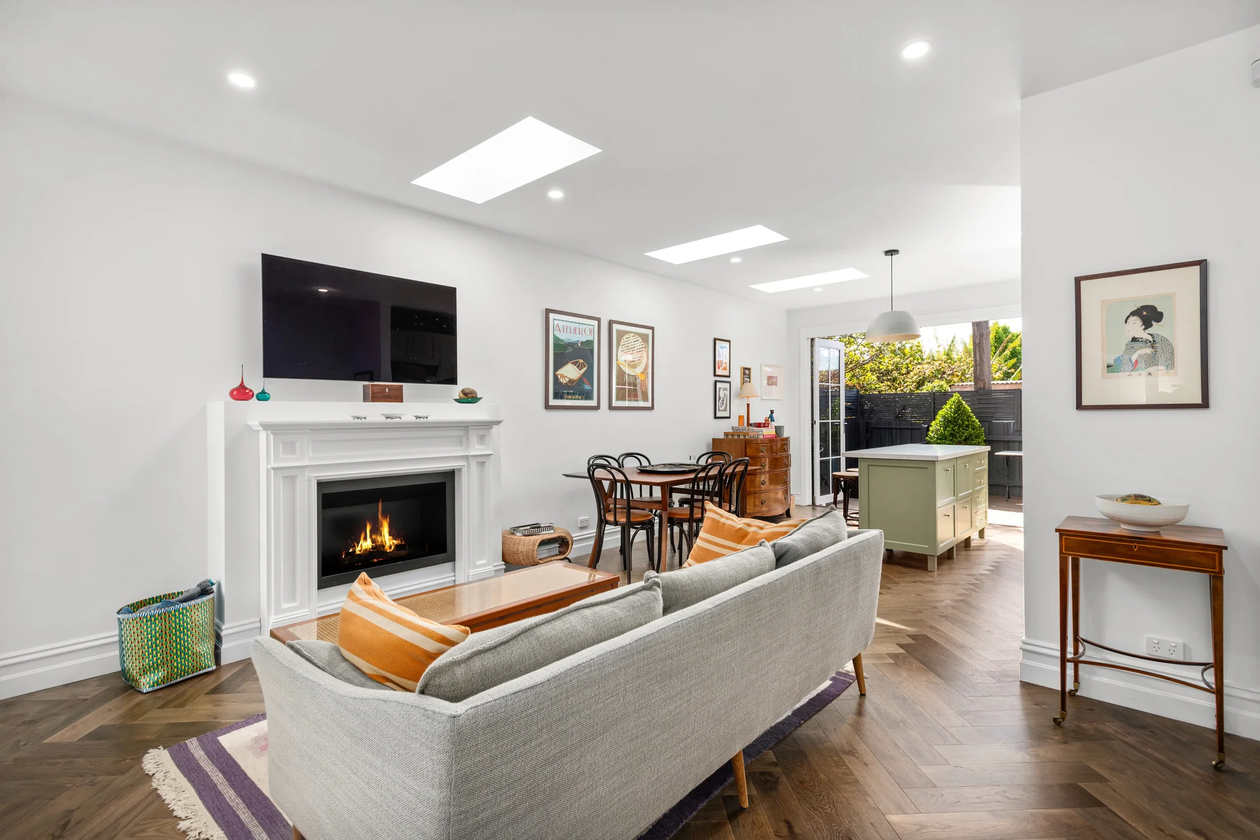 Heritage residential lounge in Carlton North by Dean McCredden Architect