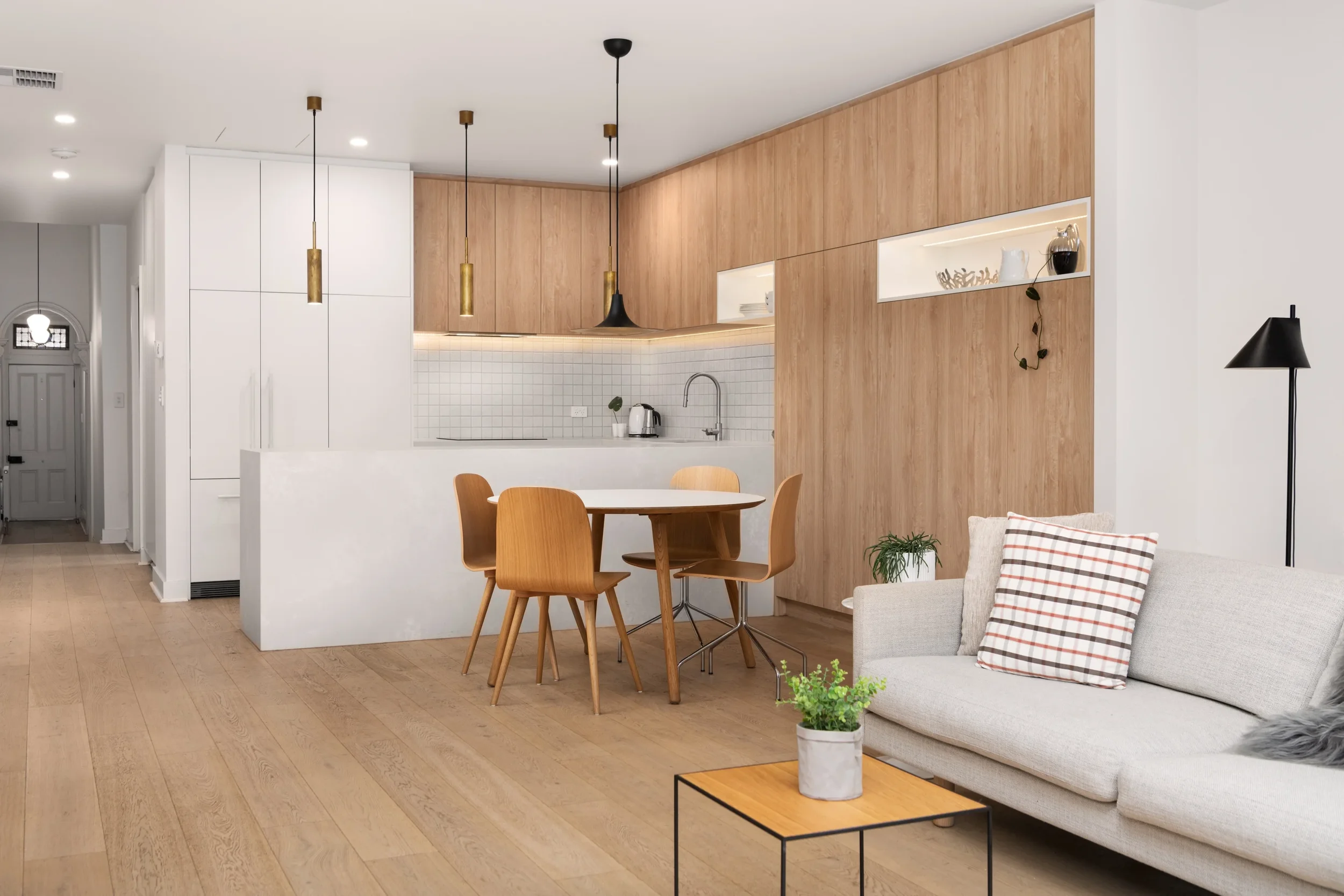 Modern residential lounge and dining in Fitzroy by Dean McCredden Architect.