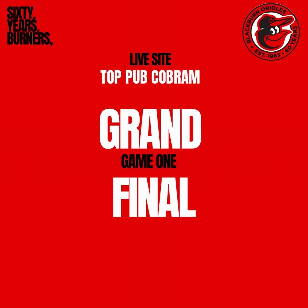 🔴⚫️ GF GAME 1 - 7PM TONIGHT ⚫️🔴

Game 1 is tonight at 7pm at Melbourne Ballpark, Altona. 

For anyone not heading out to Altona, we will post the GameChanger link which will include the live stream here when it happens. 

AND for anyone who happens