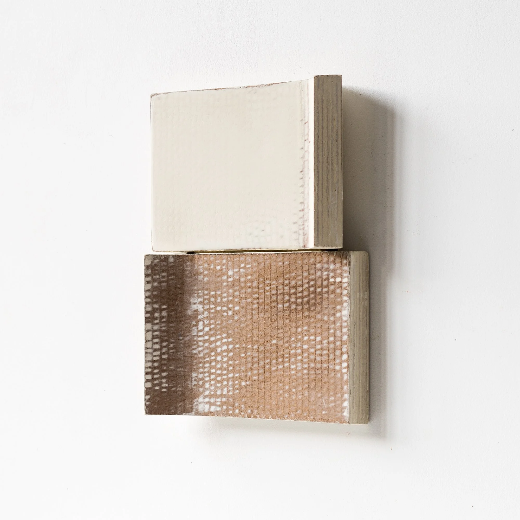 Minimalist Cardboard Wall Sculpture: Geometric Art Object, Neutral Tones