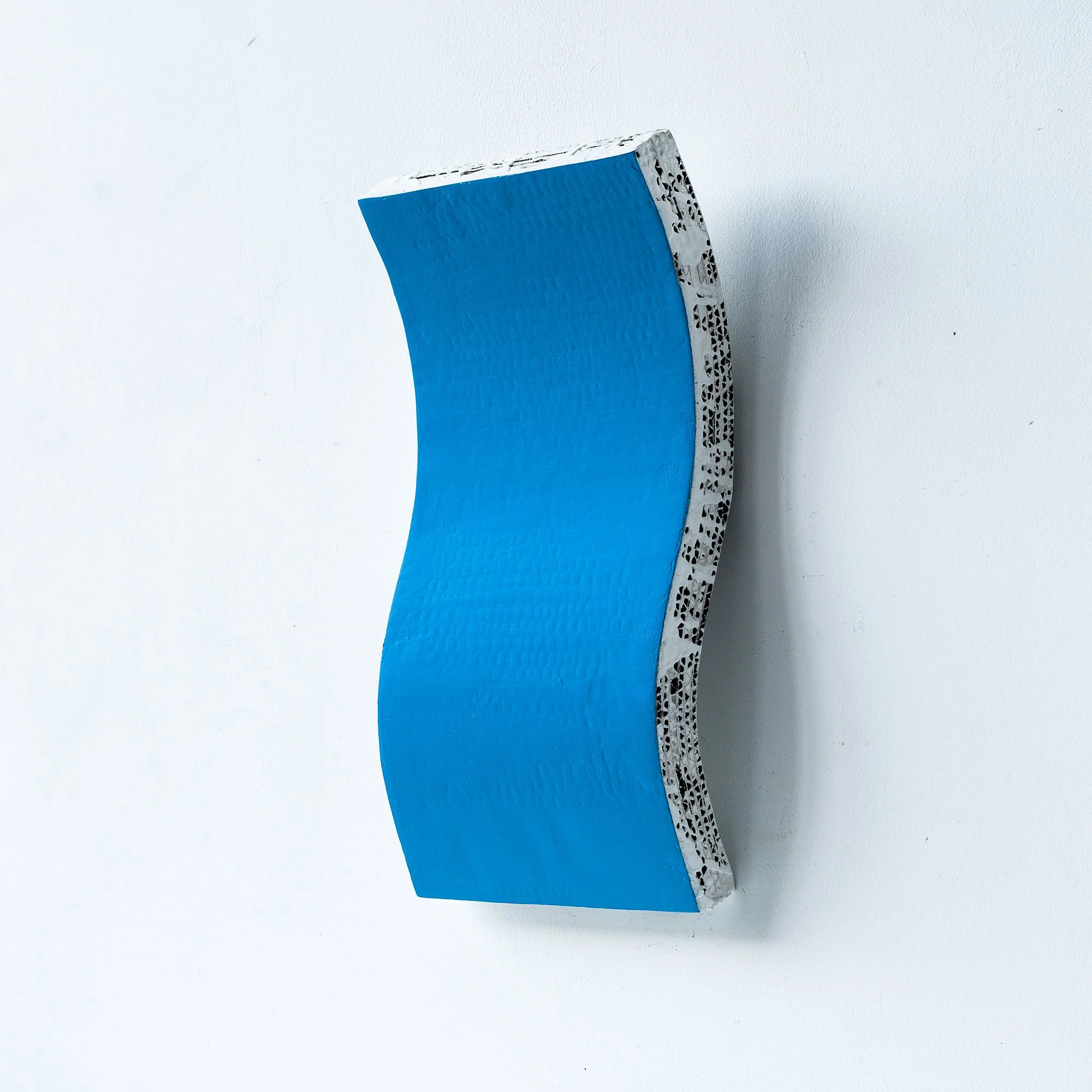 Wall-Mounted Blue Wave Sculpture