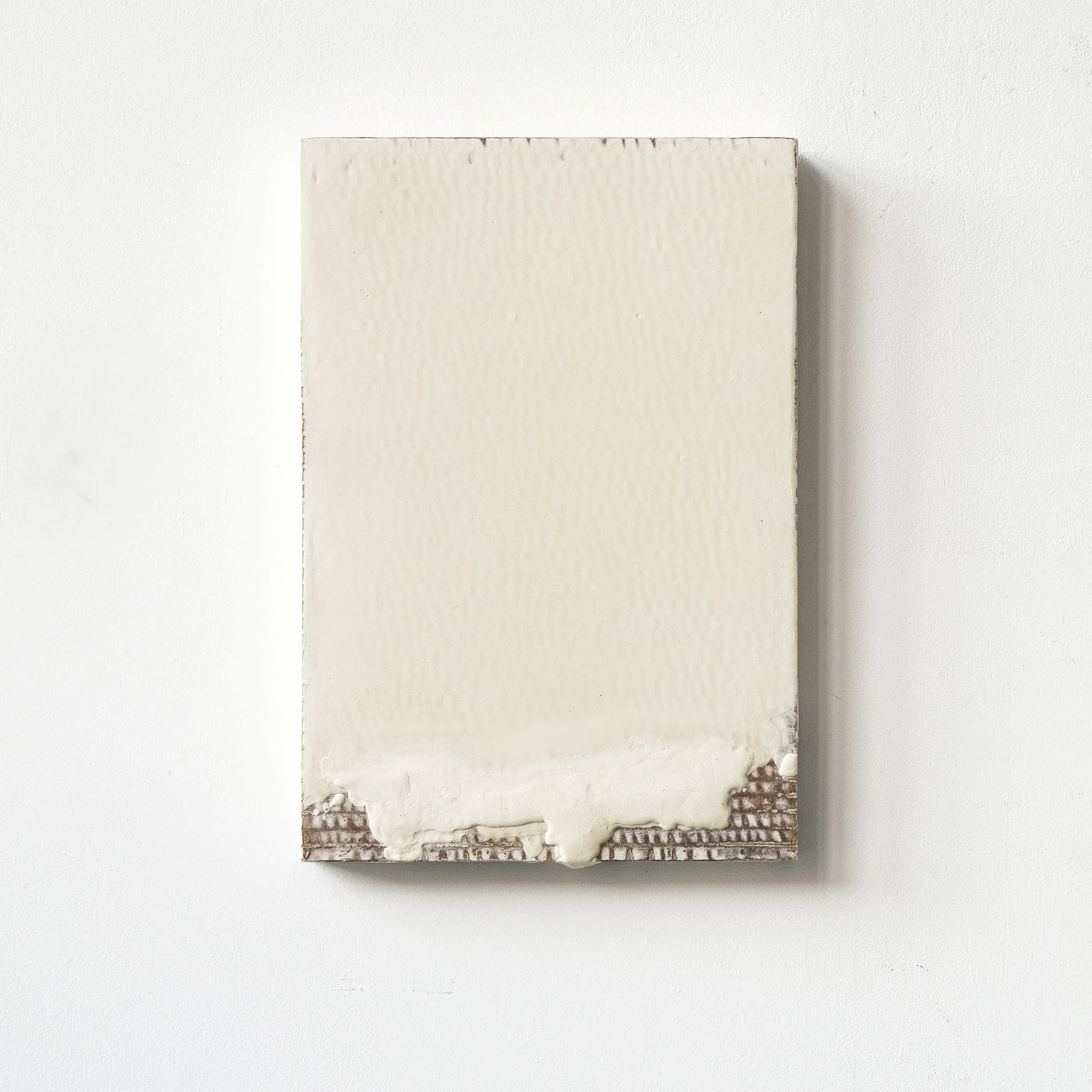 Minimalist Plaster Wall Art on Cardboard Panel – Modern Neutral Textured Object