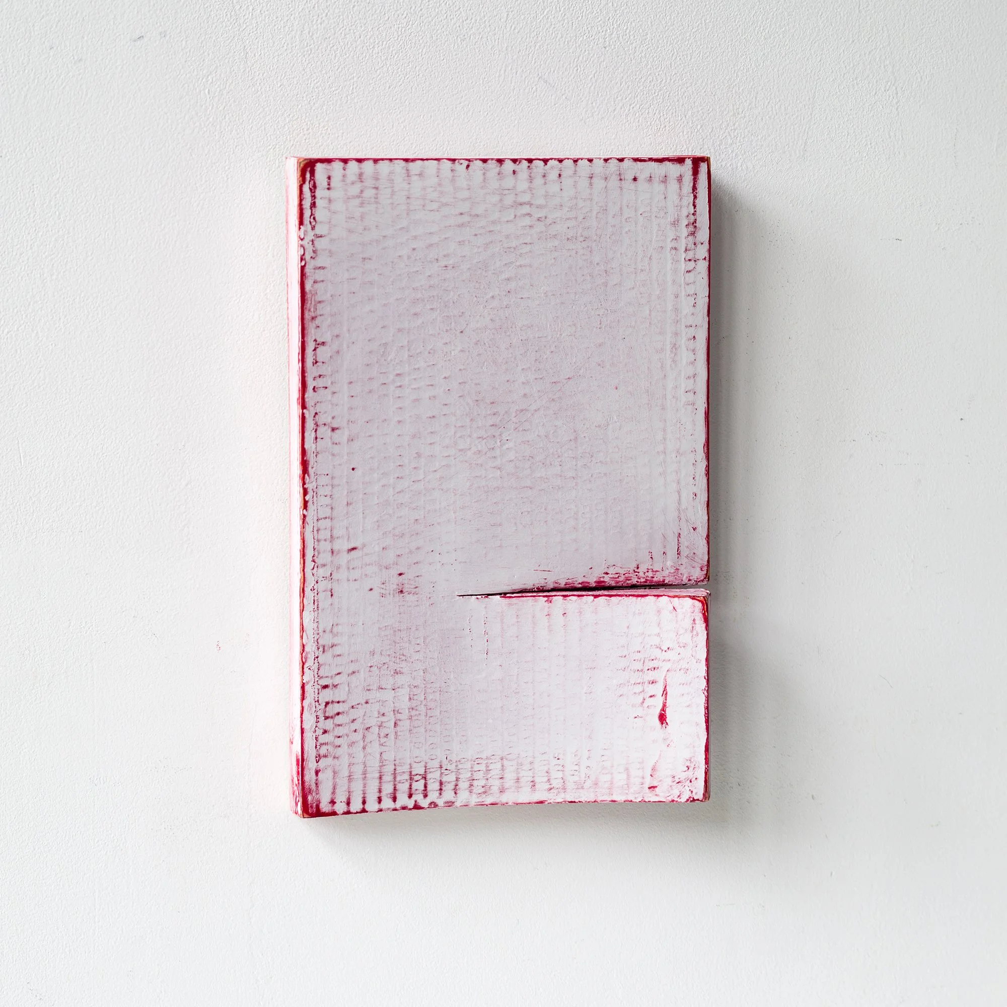 Abstract Geometric Red and White Wall Art