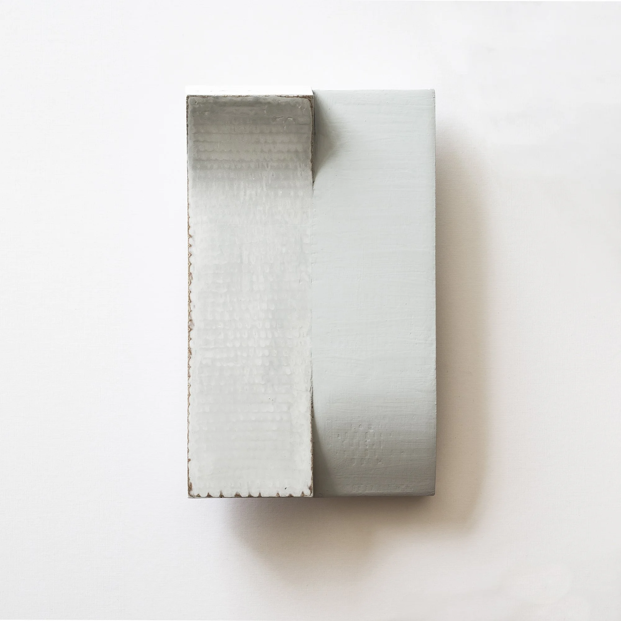 Small Original Wall Sculpture, Gray Minimalist Relief Object