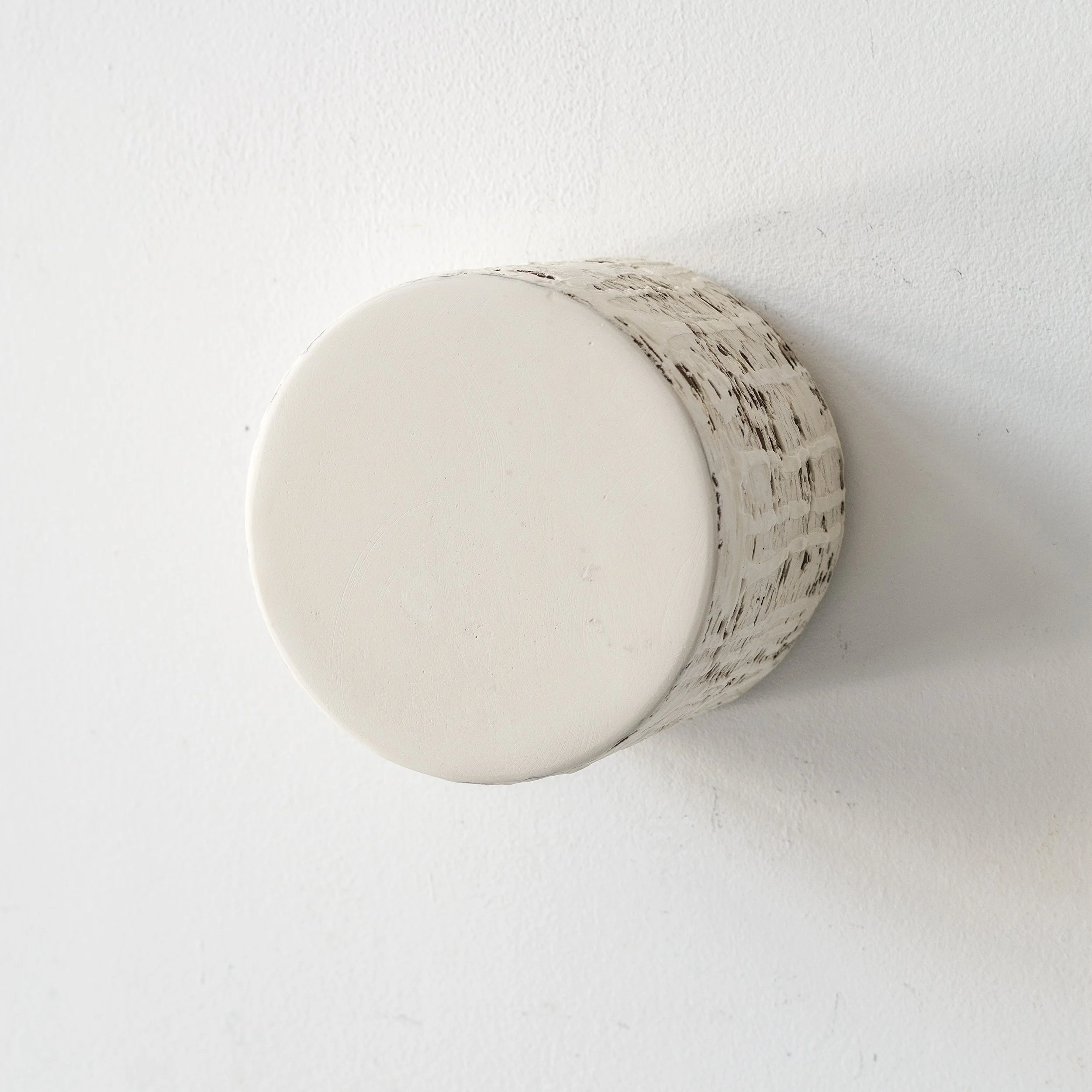 Minimalist White Cardboard Wall Sculpture, Modern Circular Handmade Wall Art Object