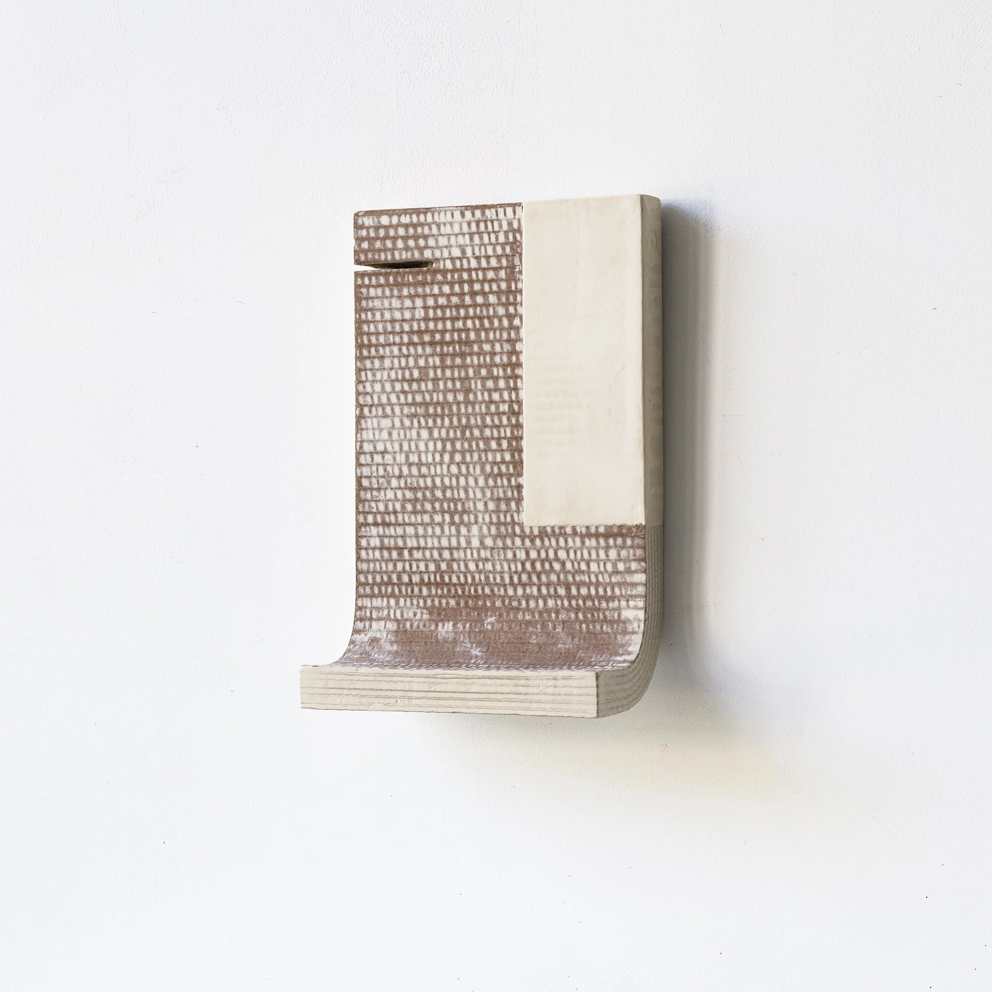 Small 3D Cardboard Wall Sculpture: Minimalist Geometric Textured Art Object for Modern Interiors