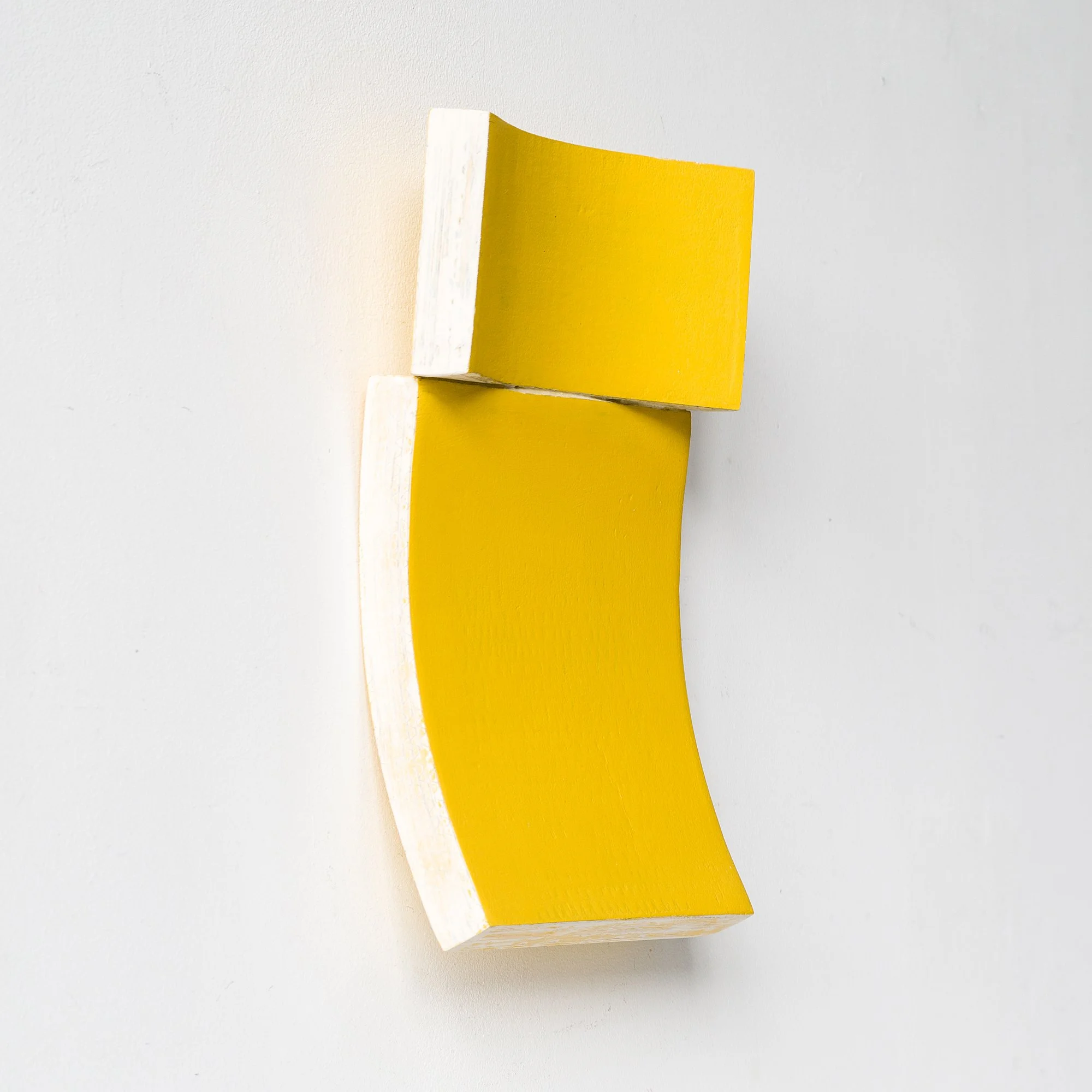 Modern Yellow Curved Wall Sculpture