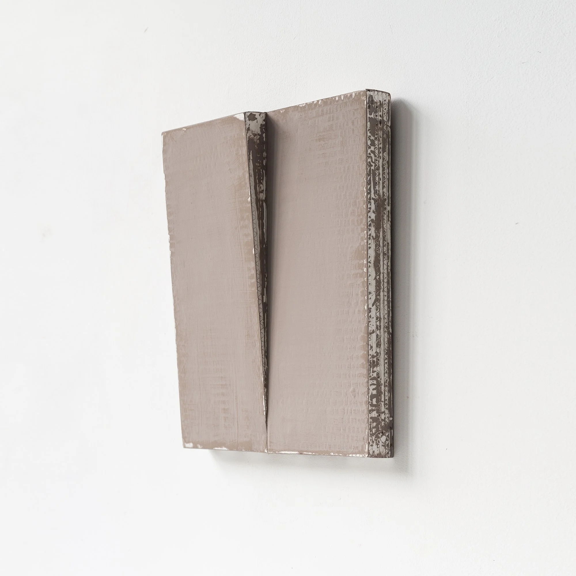 Minimalist Taupe Wall Object, Original 3D Art for Home Decor, 12"x12"x2"