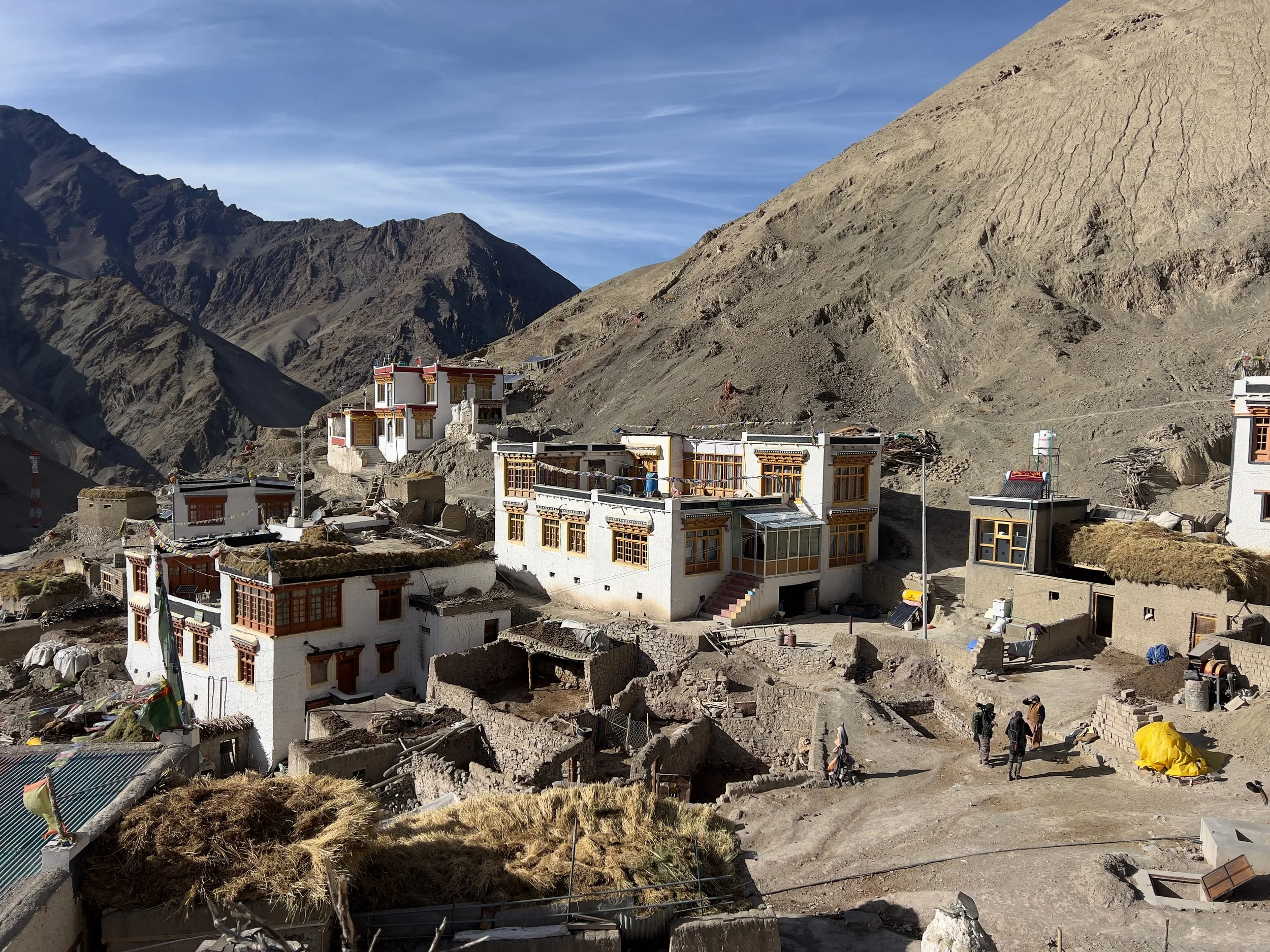 Two tents at base camp. Snow leopard photography tour Ladakh