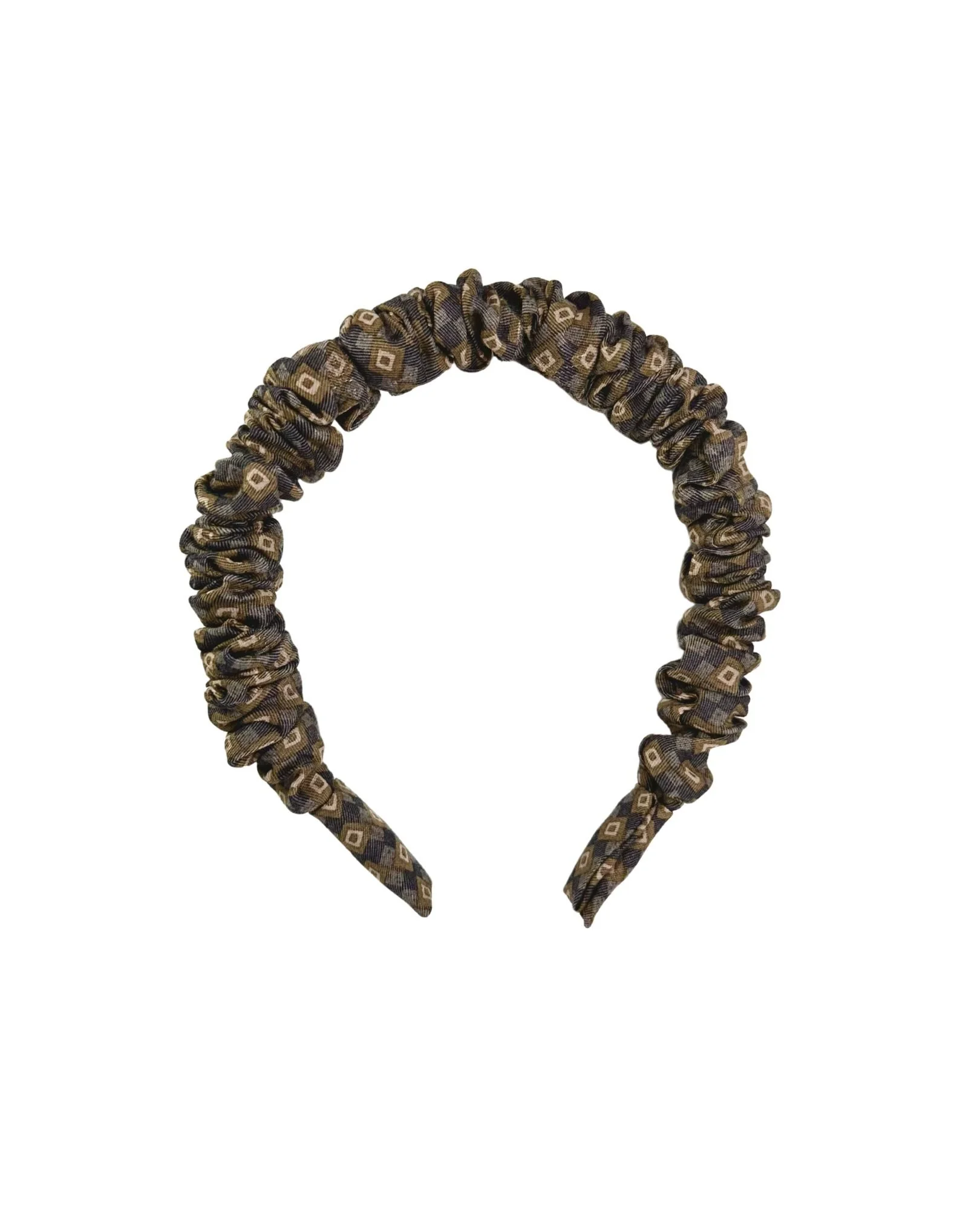 Retro Brown Silky Scrunchie Headband - M