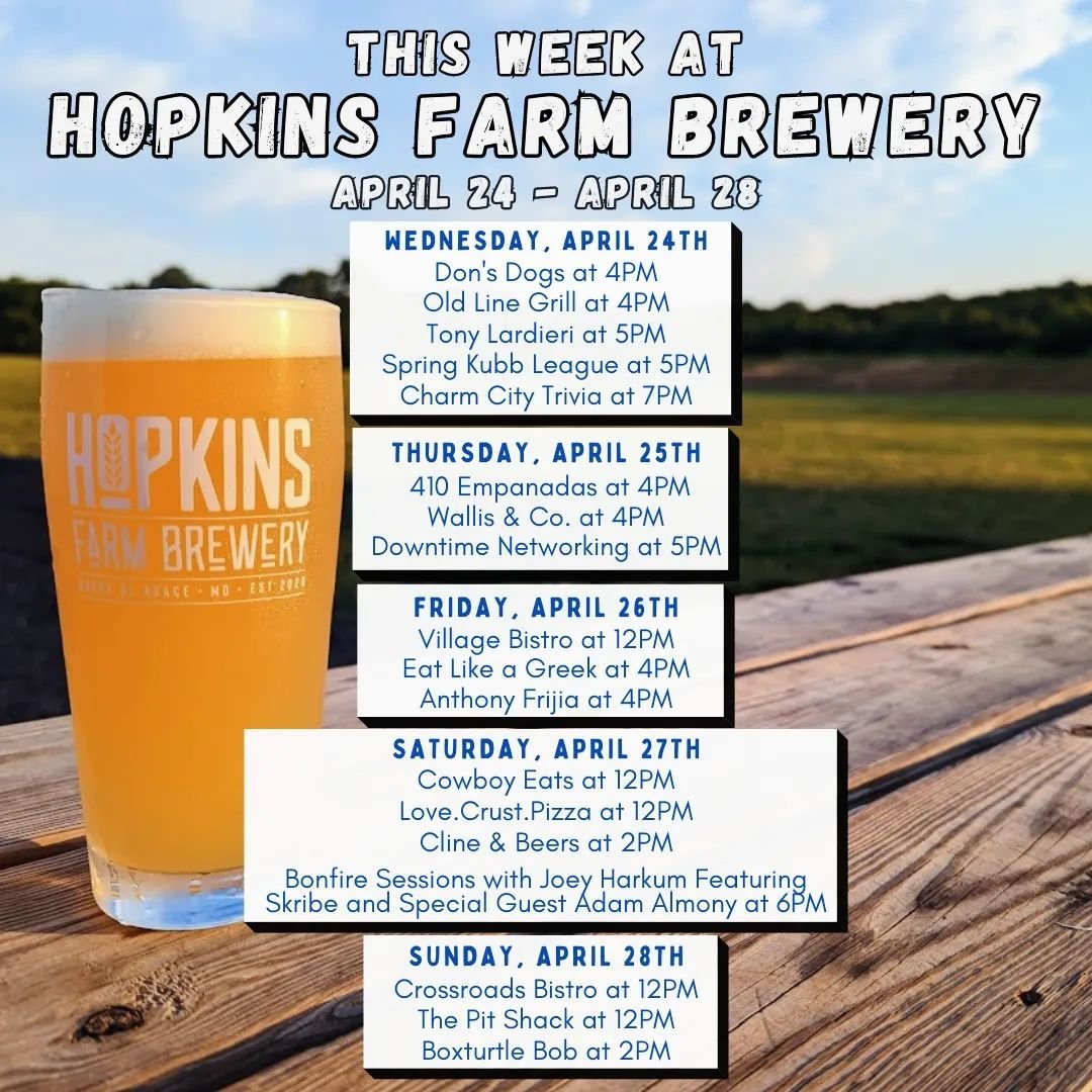 Join us for more fun this week: live music every day, Spring Kubb, trivia, networking, a bonfire, and plenty of farm fresh beer! We just tapped Quantum Haze, brewed Particle Wave yeast from Jasper and Nectaron and Belma hops, a perfect beer to pair w