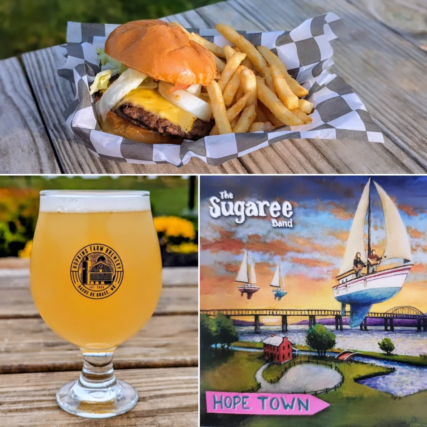 We've got a fun day planned - 3 food trucks, music all day, and lots of cold beer and seltzer slushies!

Level Eats, Moe's Slice of Life, and Taco Bar 12PM-8:30PM
John and Sharon Duo 1PM-5PM
HOPE TOWN CD Release Party for Dave and Darlene Wallis of S