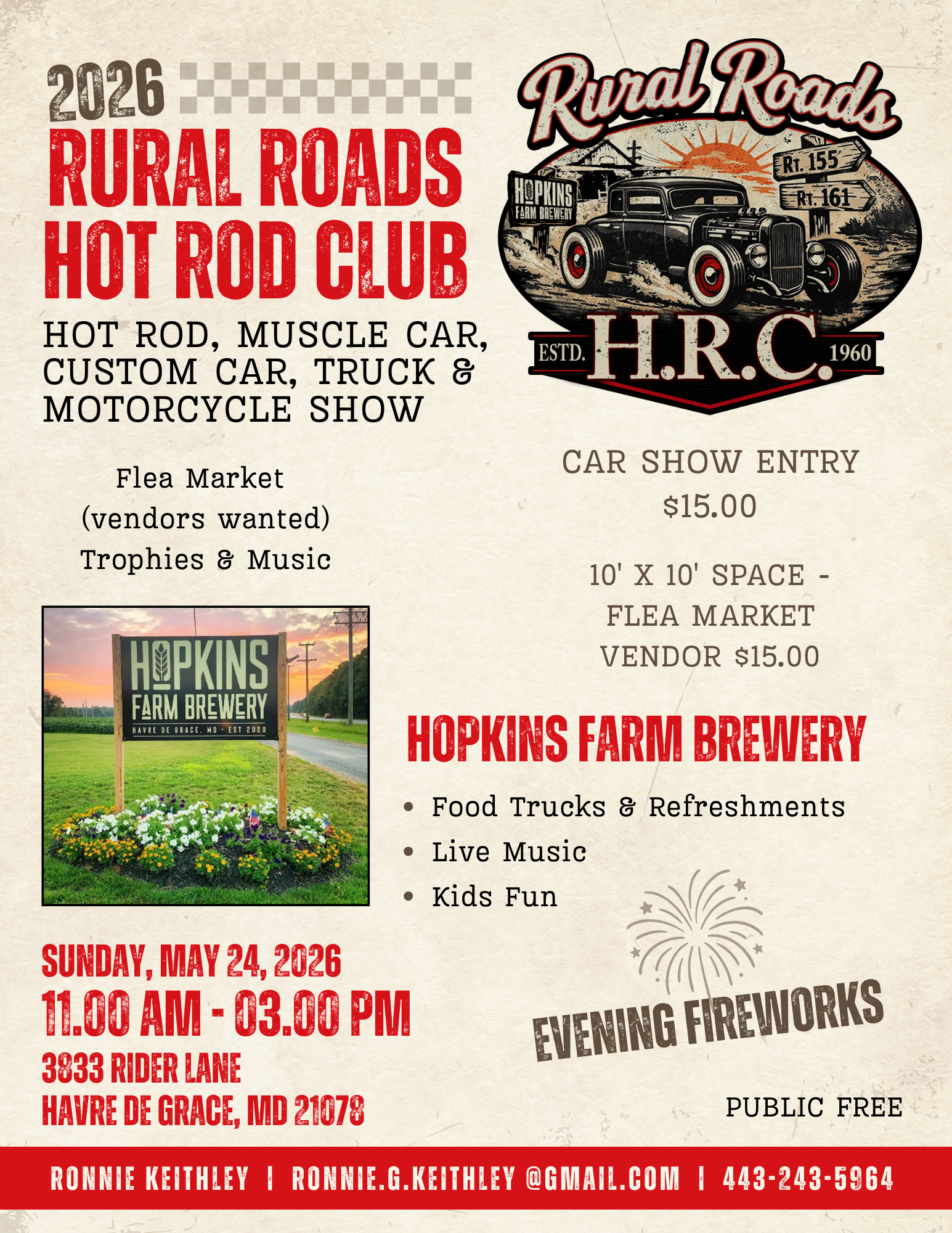 2026 Rural Roads Hot Rod Club Car Show