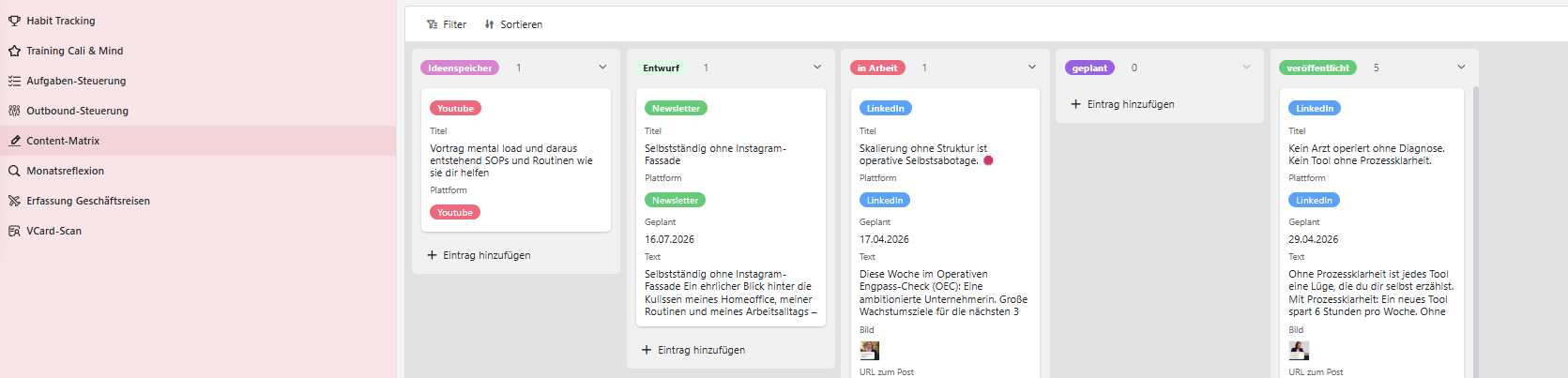 zeigt einen Screenshot einer individuellen App aus Seatable