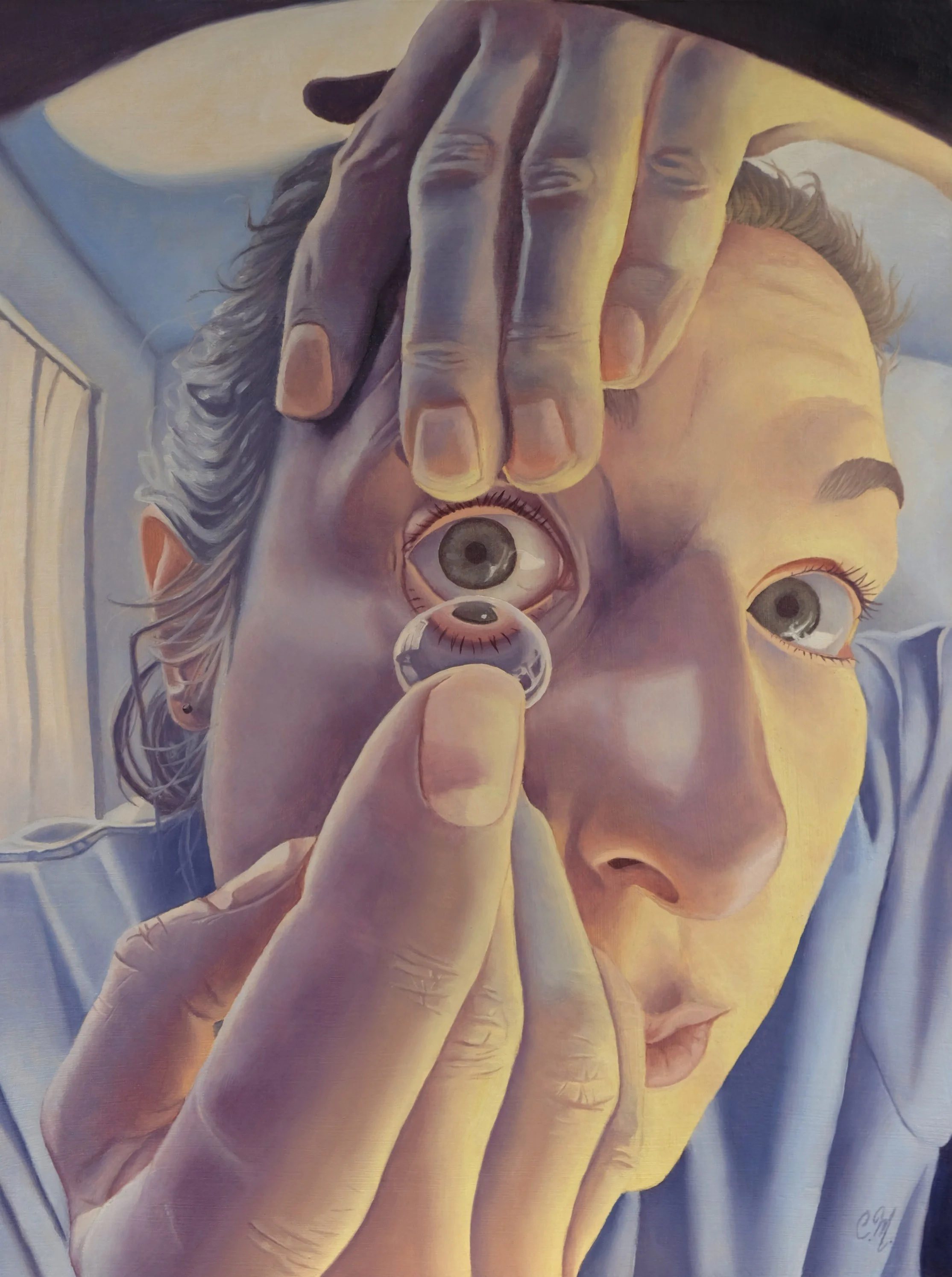 Claudia Michaud, "The Filter", Oil Paint, 12x16 Inches, INSTAGRAM: claudiam_art