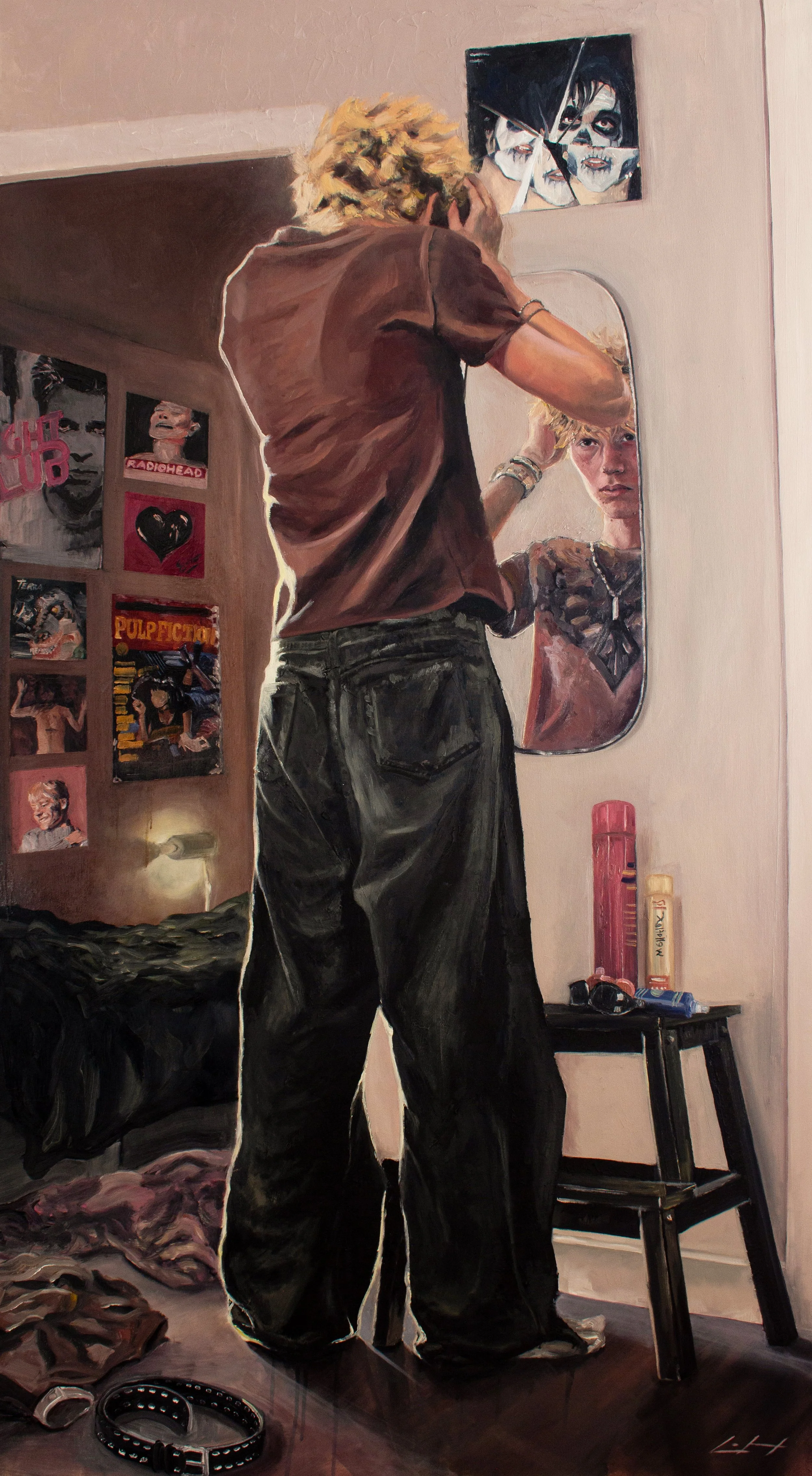 Linn Karlman Karmert, "Reflections of Belonging", Oil on Canvas, 87x157cm, INSTAGRAM: artof.linn