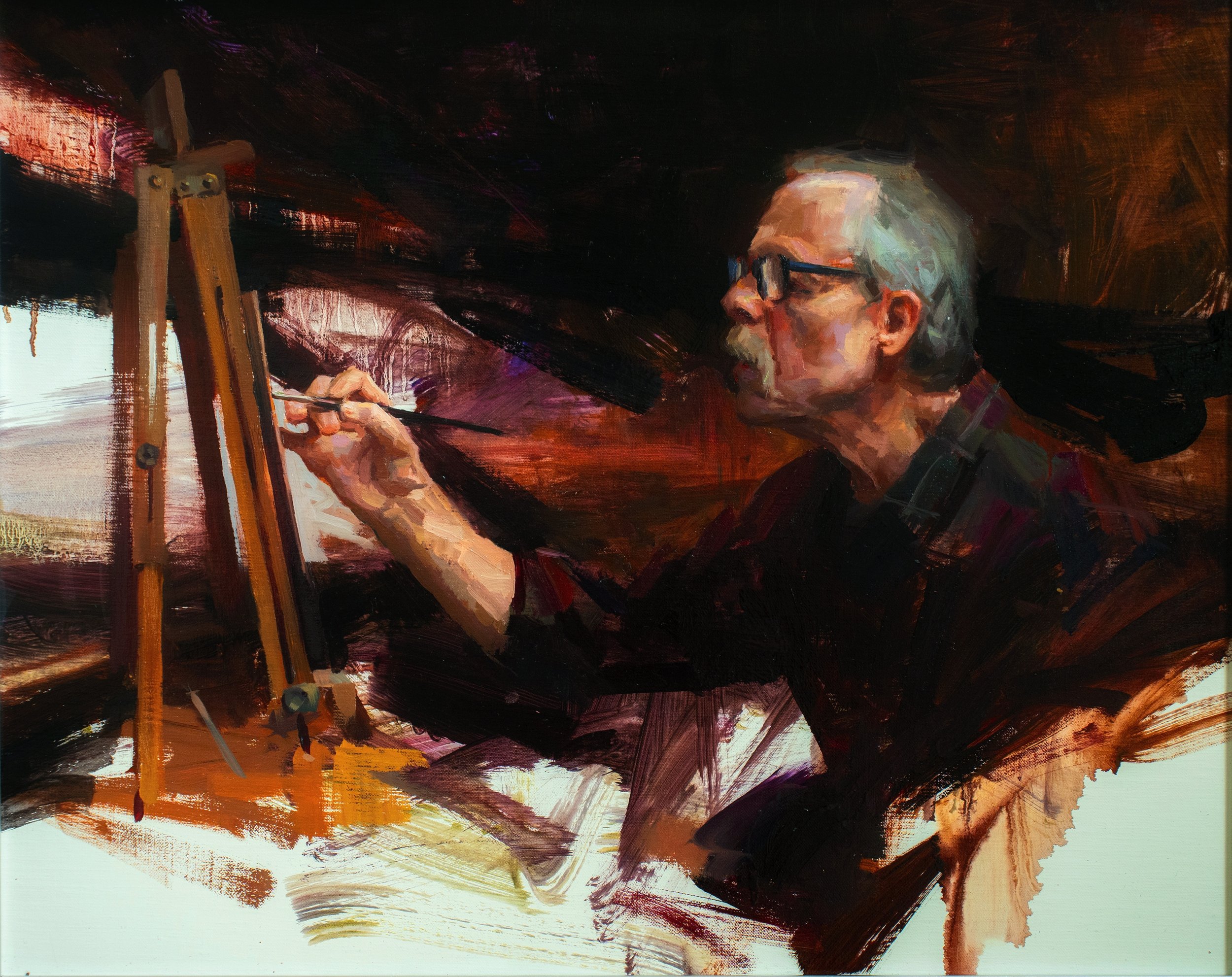 Kai Lun Qu, "A Days Work", Oil on Linen, 16x20 Inches, INSTAGRAM: kailunqu
