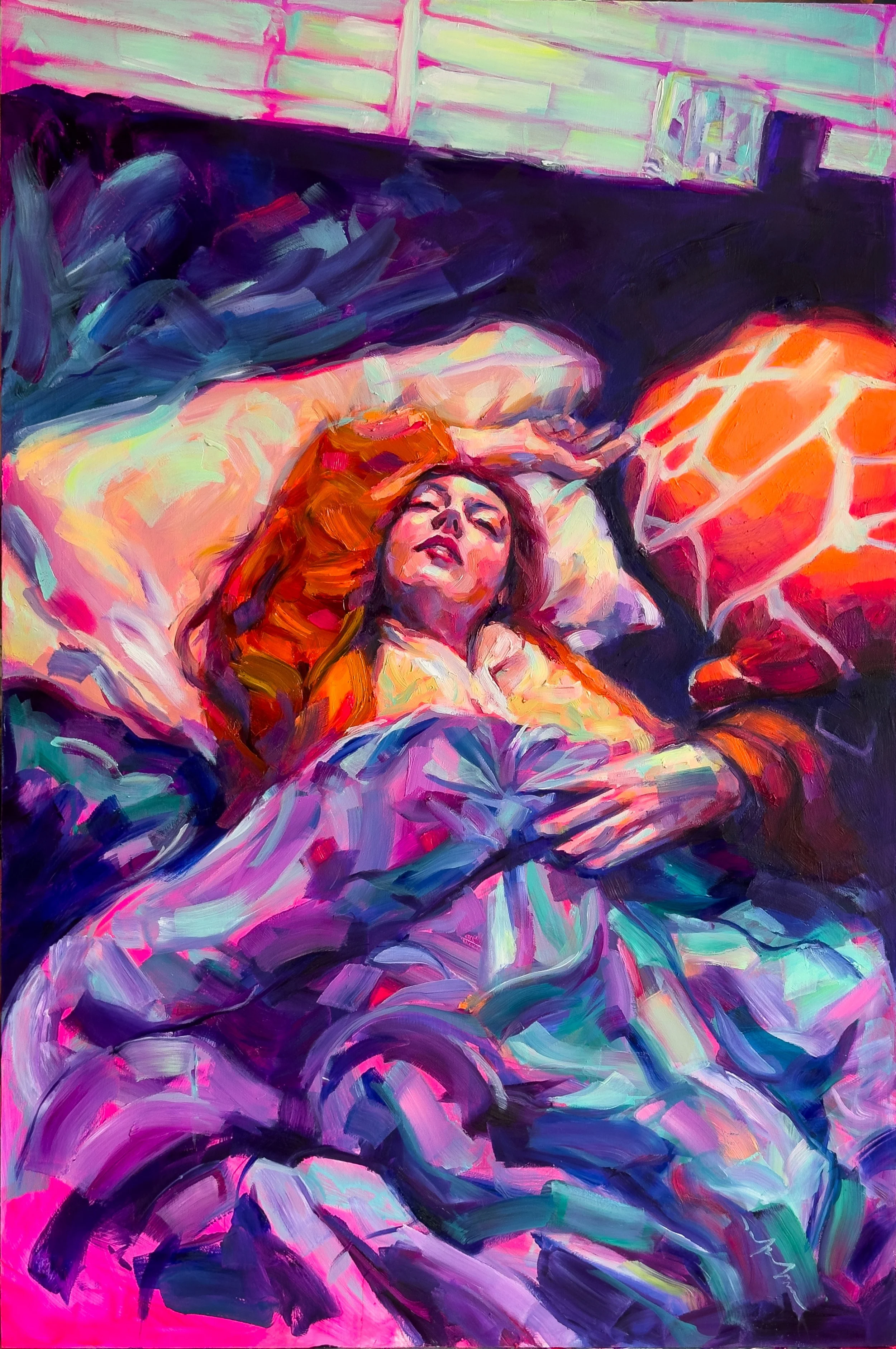 Nicco Miranda, "The World Can Wait", Acrylic and Oil Paint, 24 x 36 Inches, INSTAGRAM: prismanicc