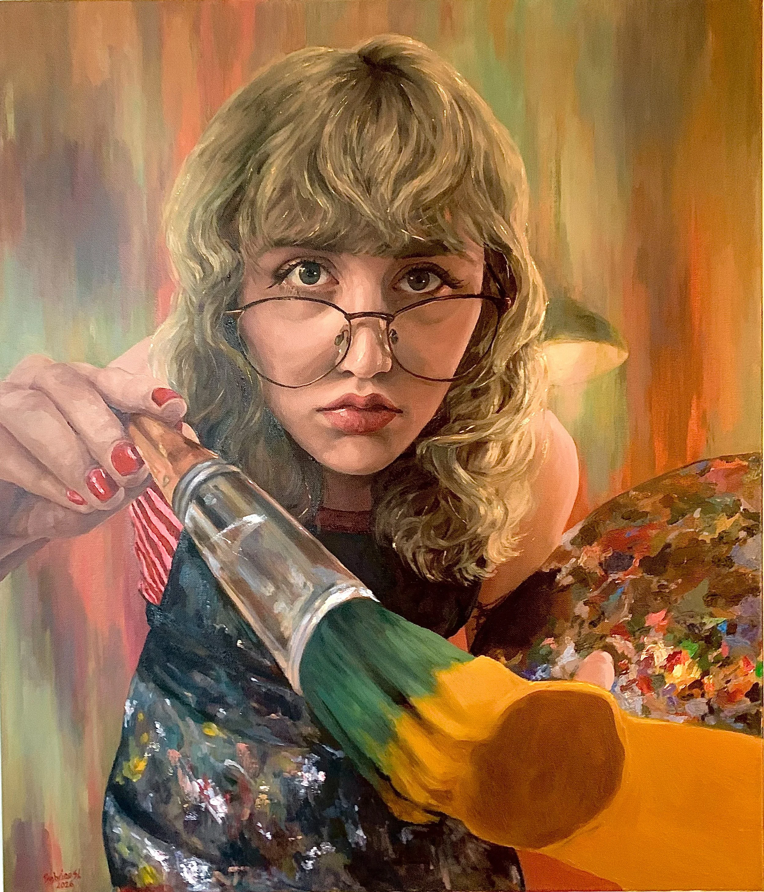 Sabrina Larssen, "Work in Progress", Oil Paint, 60x70cm, INSTAGRAM: nordic_arts_by_sabrina 