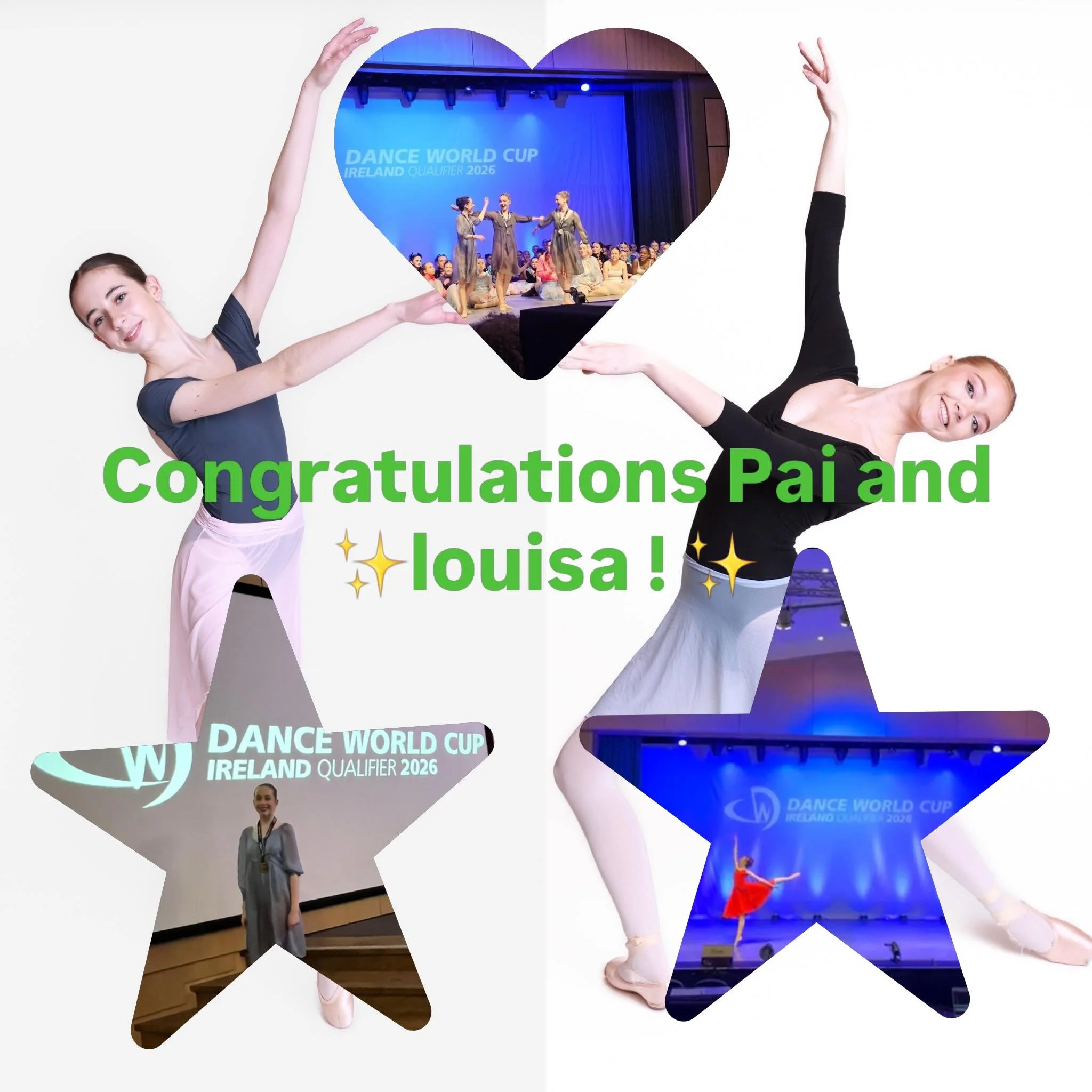 ✨Congratulations Pai on 3rd place and Louisa on 1st place at the Dance World Cup qualifier✨we are so proud of you both! 💐💖💐