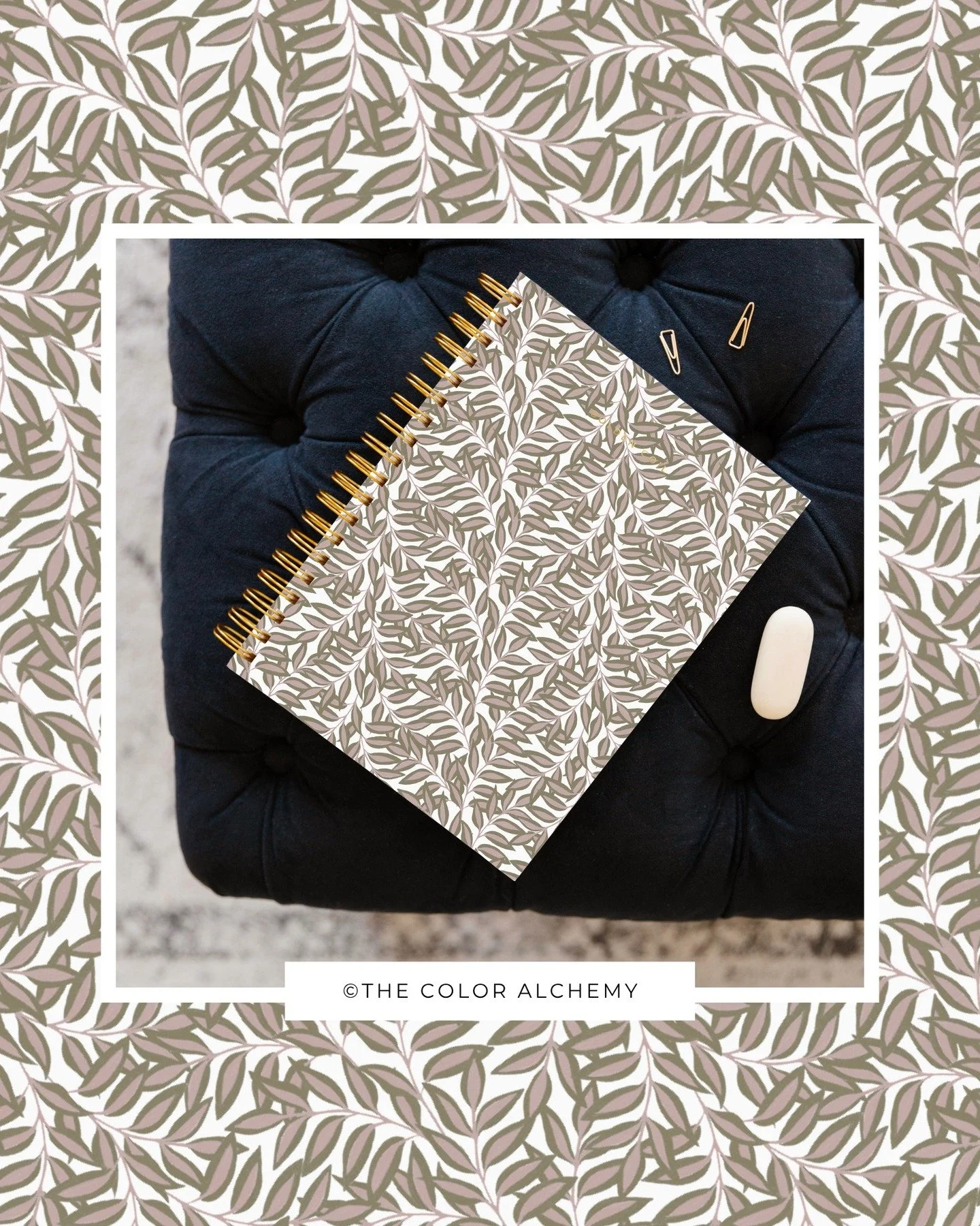 This design started as a gouache painting in much brighter colours &mdash; but I decided to give it a softer, more neutral palette to fit @golden.coil's sophisticated, timeless aesthetic. 🌿

I&rsquo;ve called it Quiet Drift &mdash; the leaves feel l
